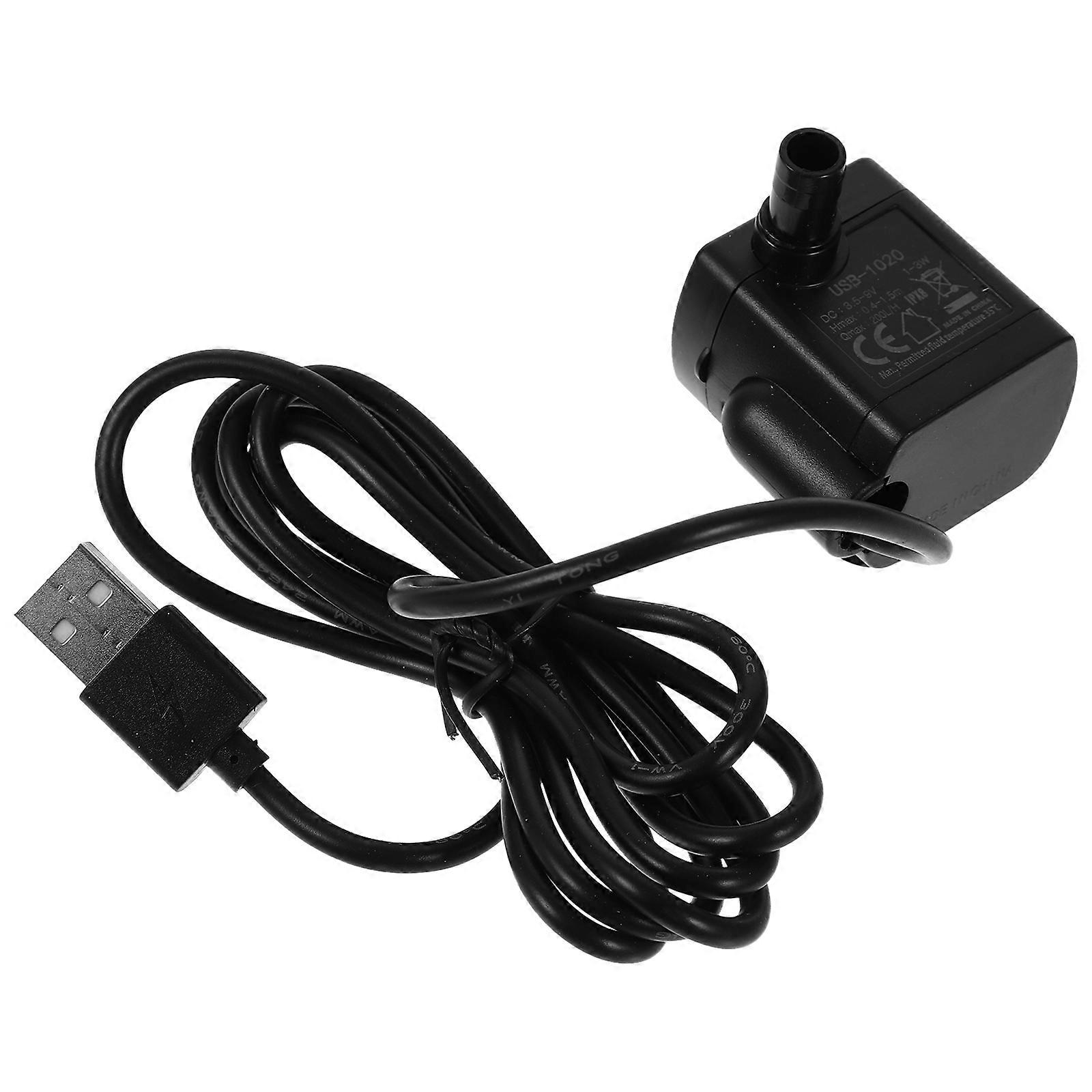 Durable Plastic Fountain Pump with Adjustable Flow Rate for Quiet Reliable Use Black 6V 0.2GPM