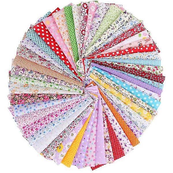 50 pcs 25 x 25 cm Patchwork Cotton Fabric Square Assorted Patterns