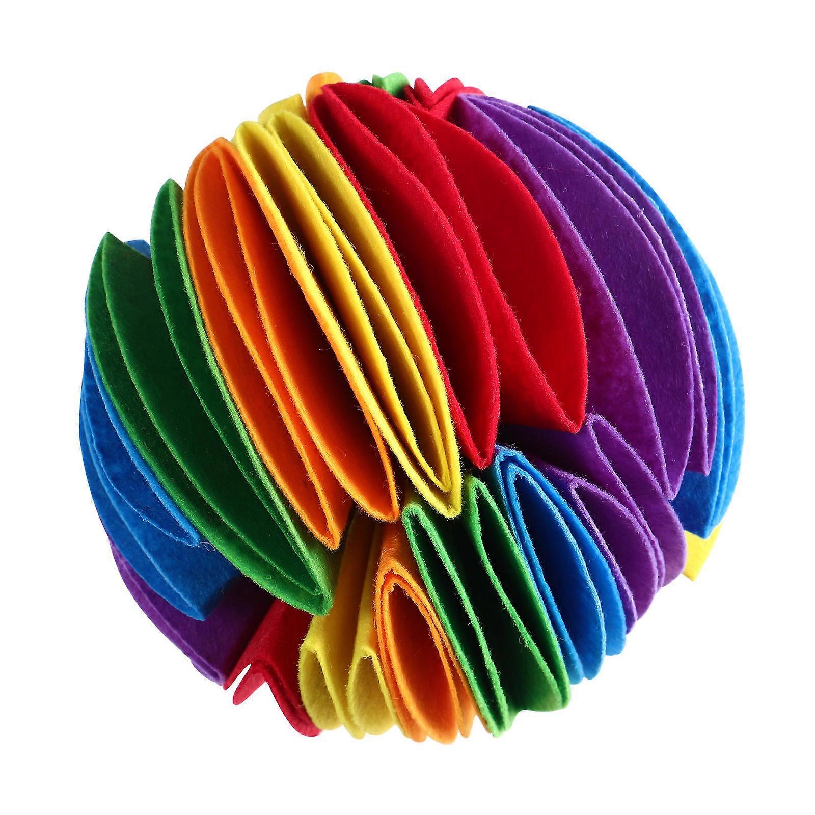 Interactive Dog Ball Pet Snuffle Ball Dog Puzzle Toy Colorful Treat Dispenser Felt Ball