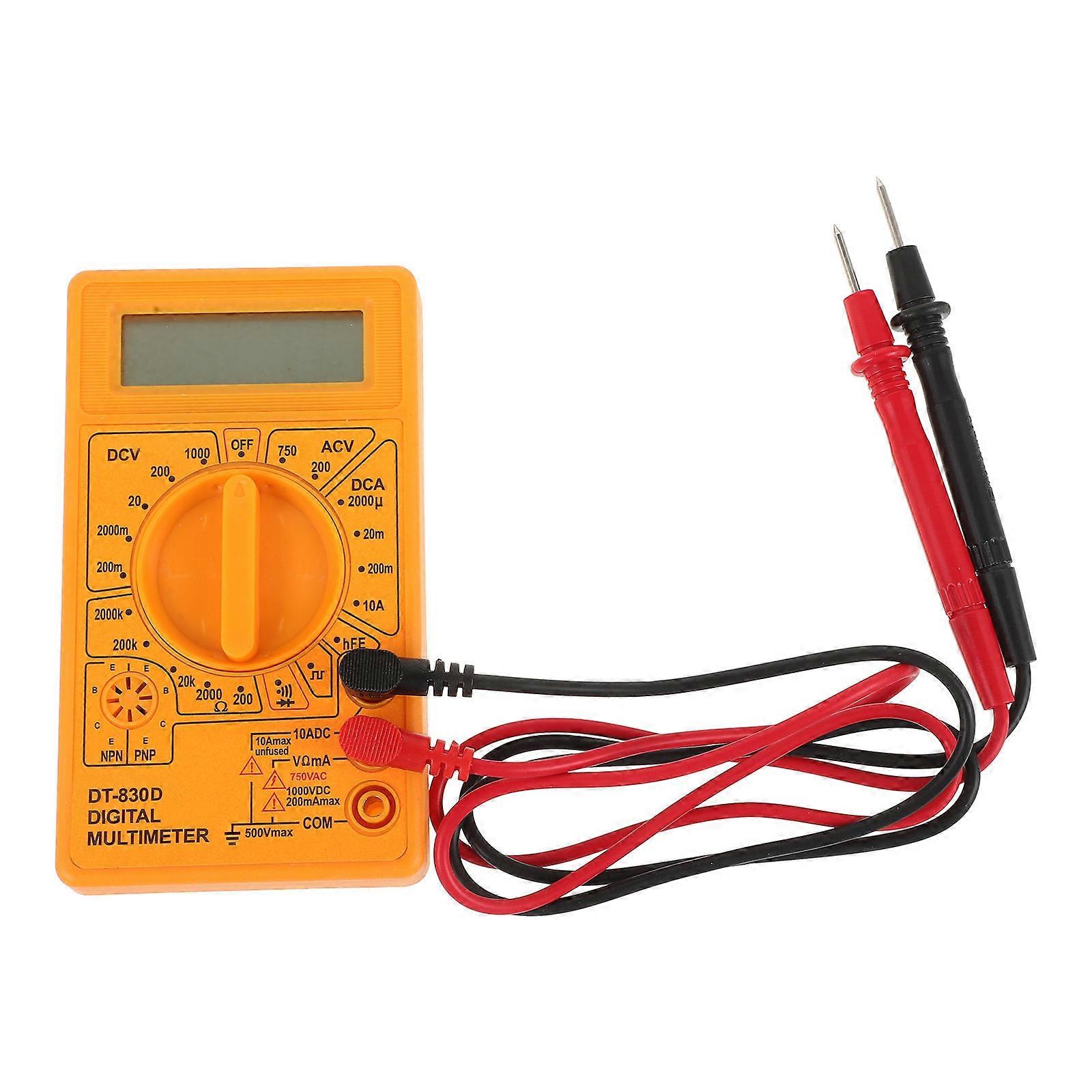 Compact Multimeter Voltage Meter Electrical Meter for Electricians Home Use Orange 12.00X7.00X2.00CM Overload Protection 1Set