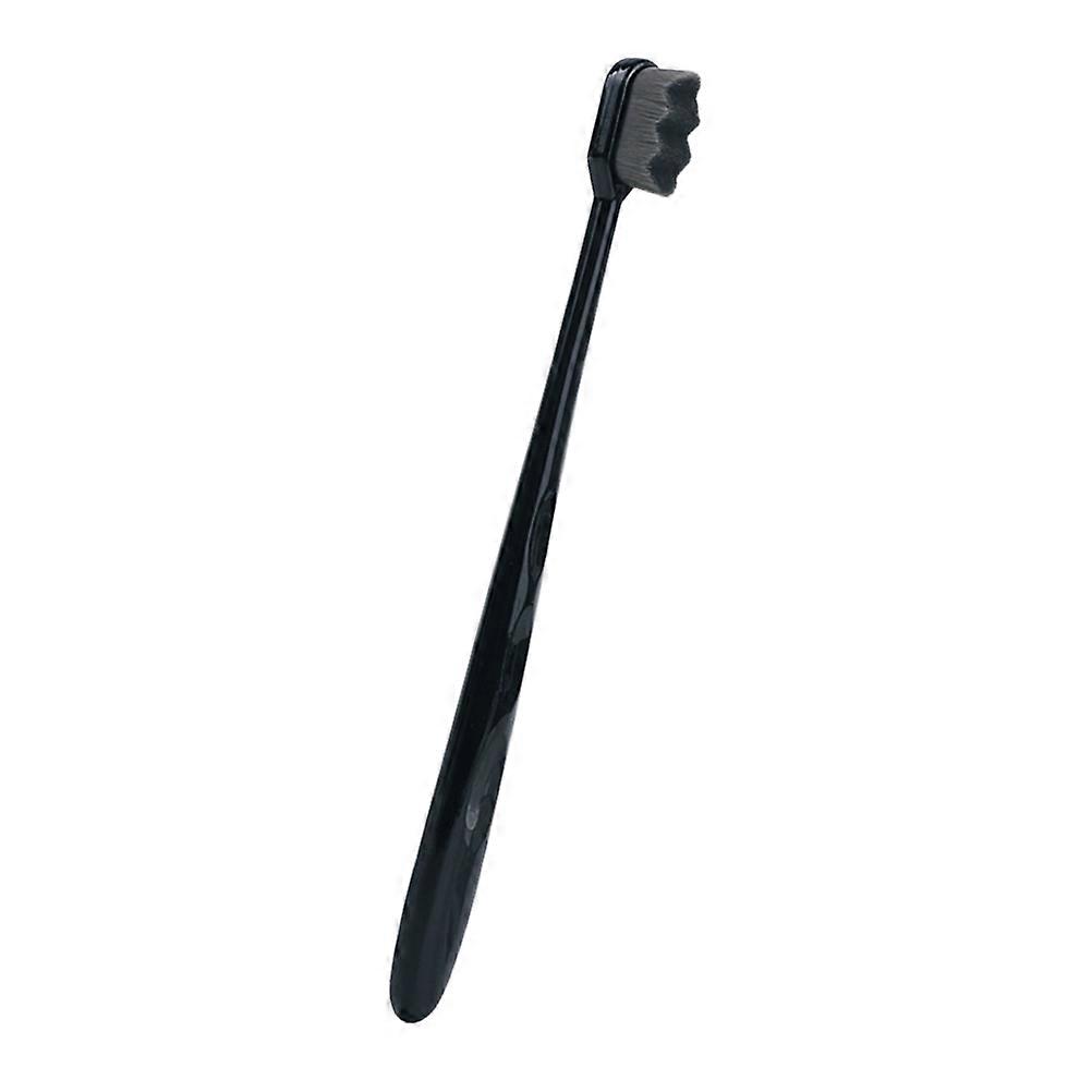 Ergonomic Bristle Toothbrush for Adults – Micro Nano Oral Cleaning Tool with Slip Grip Black Handle for Sensitive Teeth Care