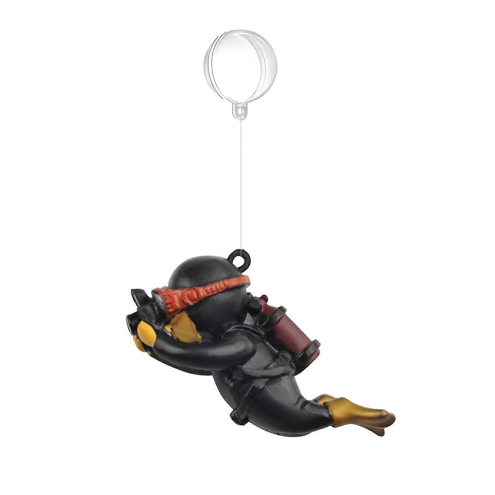 Floating Aquarium Decoration Beautiful Diver Decoration Floating Device Suitable for All Kinds of Aquariums (Black)
