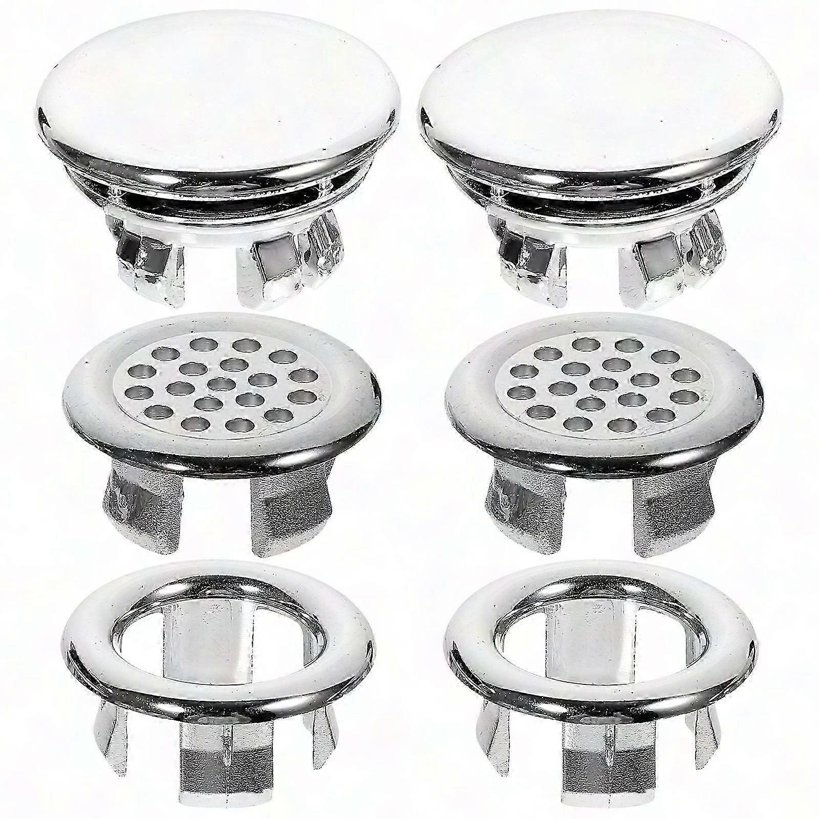 6 Pack Universal Bathroom Sink Overflow Ring Drain Cover