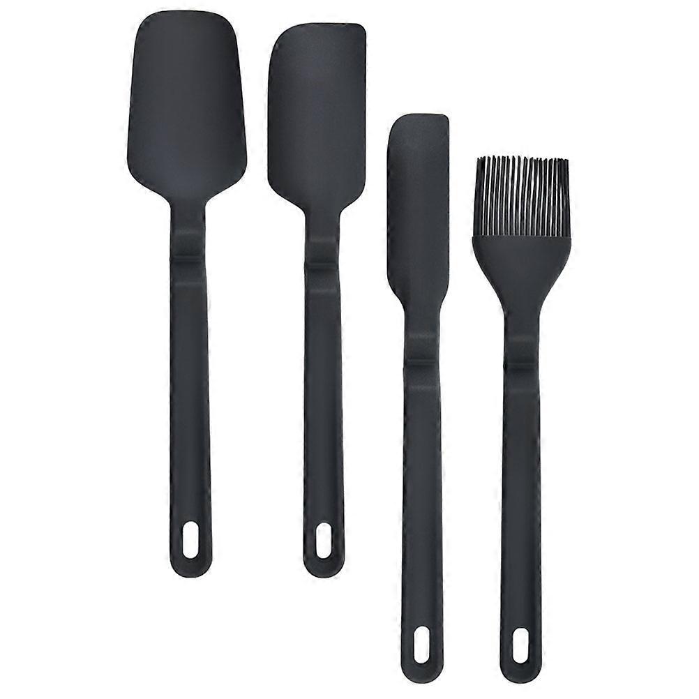 Silicone Spatula and Brush Kit for DIY Use with Ergonomic Handle Black Lightweight and 1 Set