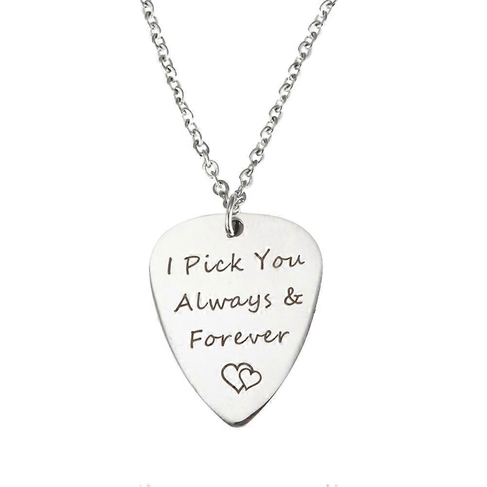 Guitar Necklace Metal Guitar Pick Pendant for Bass Pendants 2.8x3.2x0.1cm DIY 1Pc