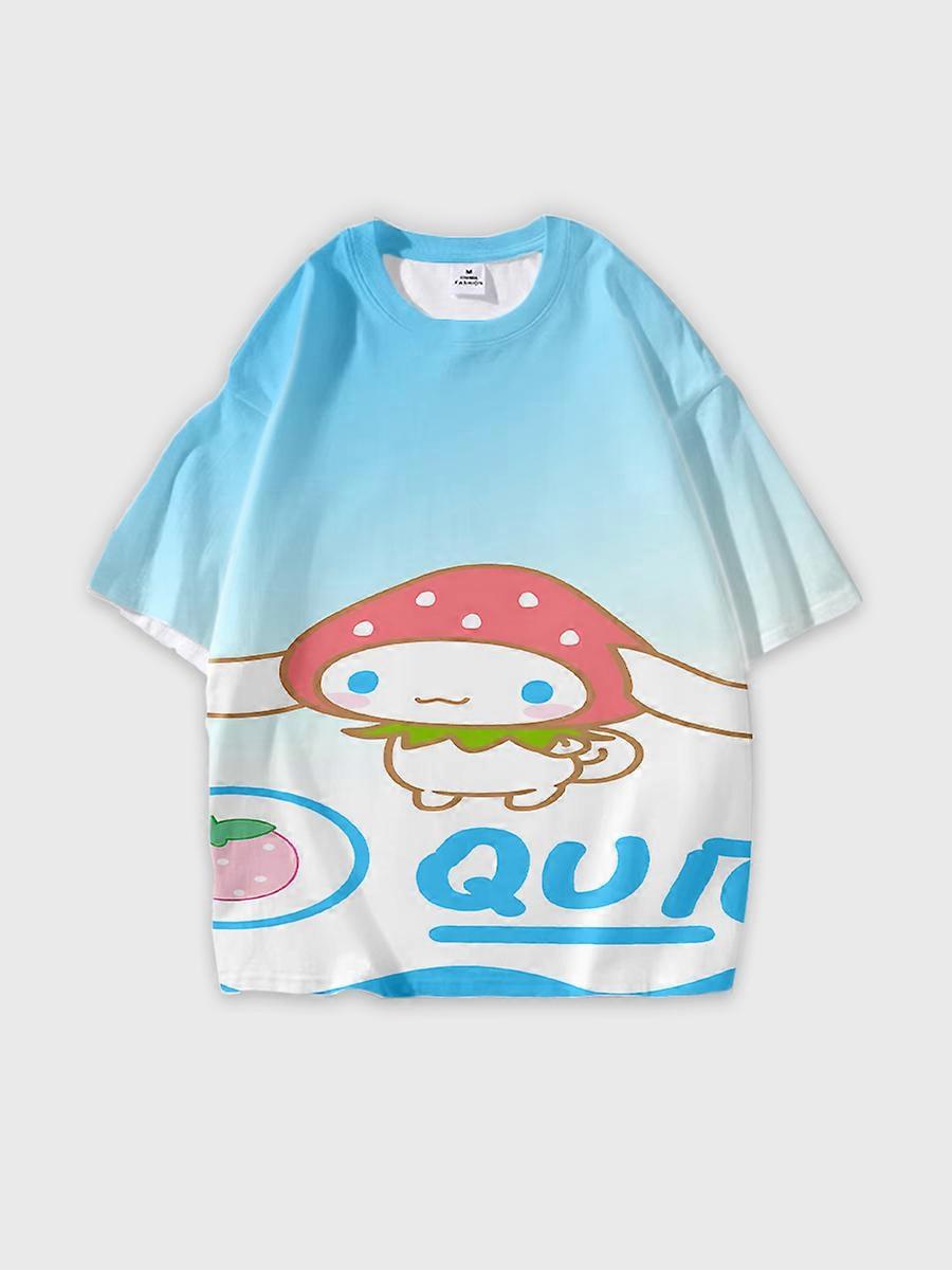 T-shirt round neck Cartoon Pattern loose short sleeve E2442