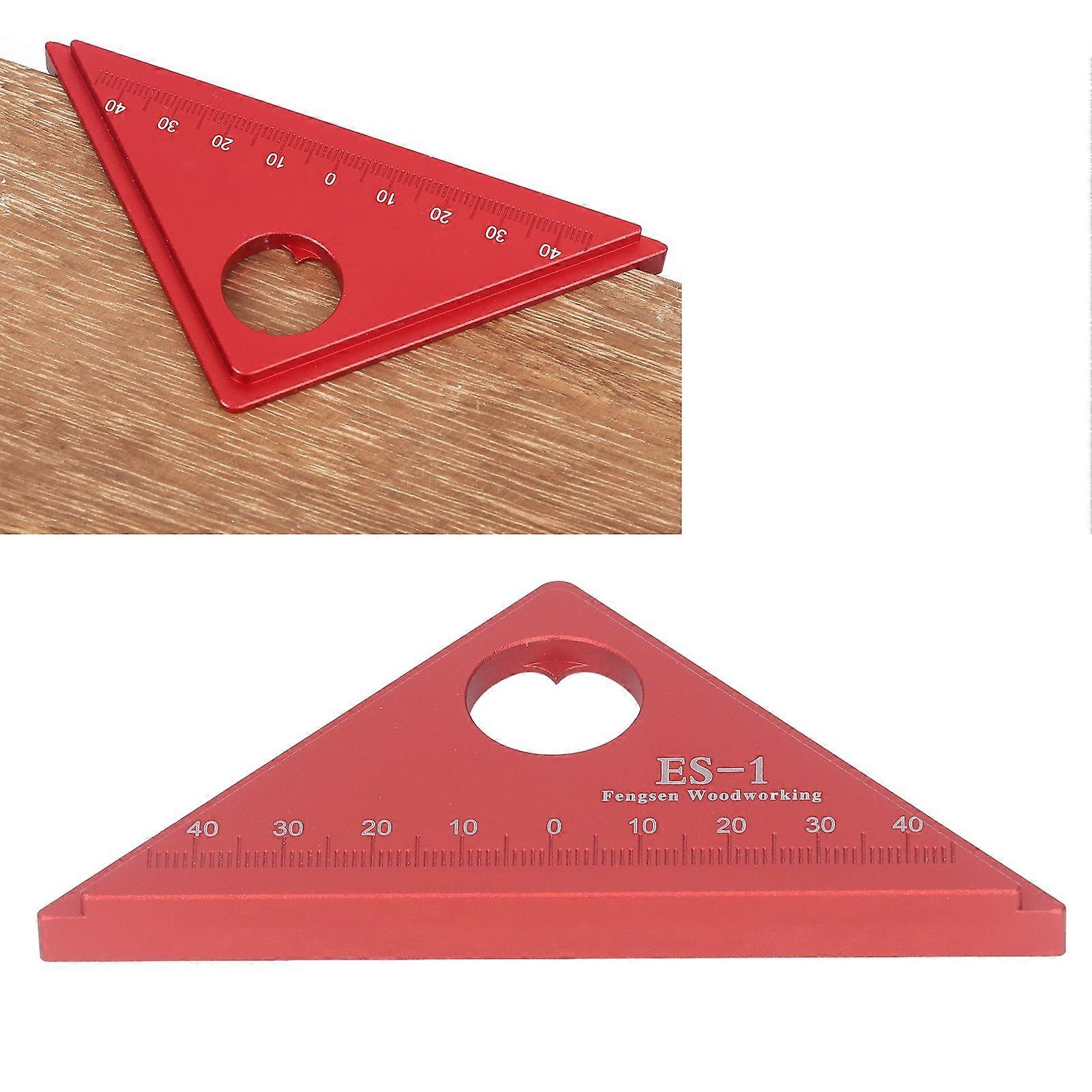 45 Degree Angle Ruler Aluminum Alloy Carpentry Square Woodworking Triangular Ruler Angle Measurement Tool 
