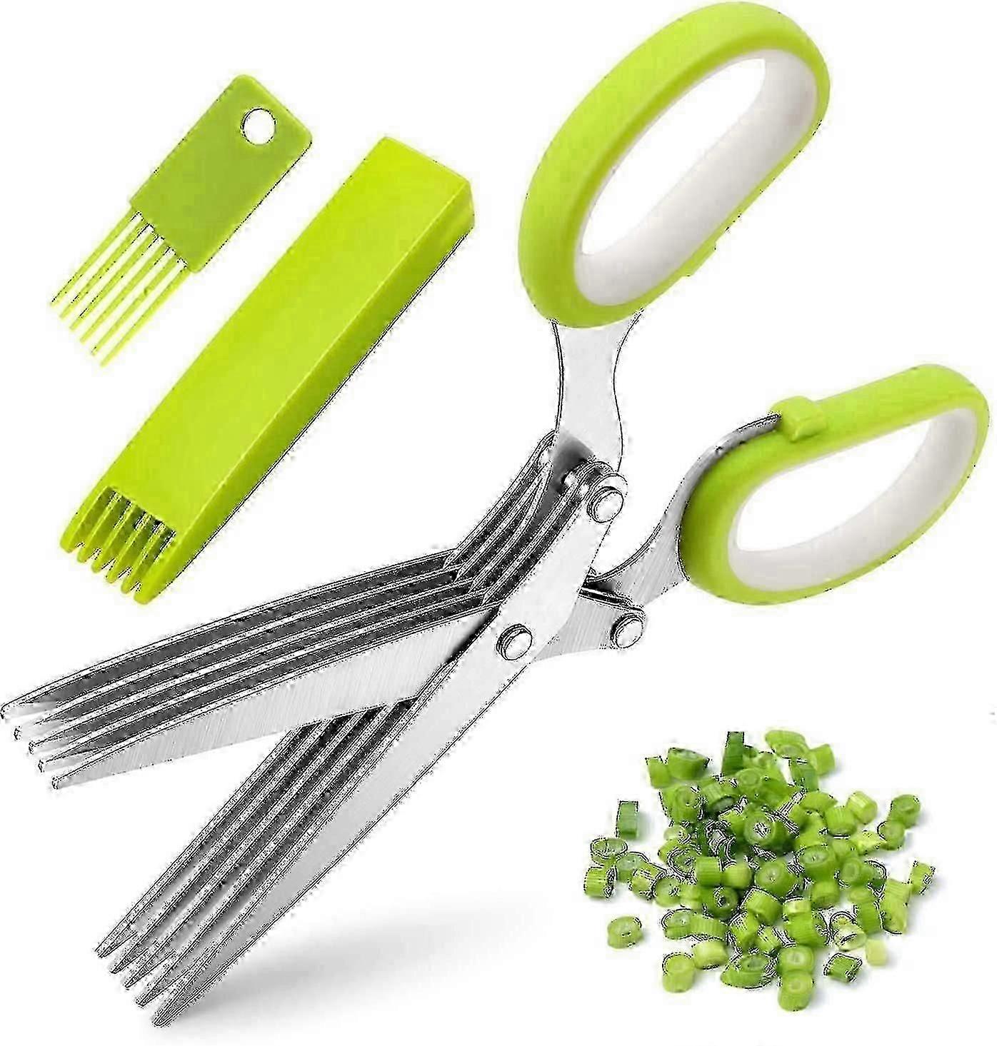 Kitchen Herb Scissors Stainless Steel 3pcs 5 Blade