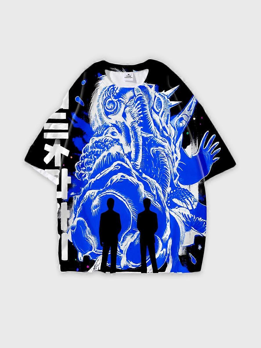 T-shirt round neck Pattern loose short sleeve N328