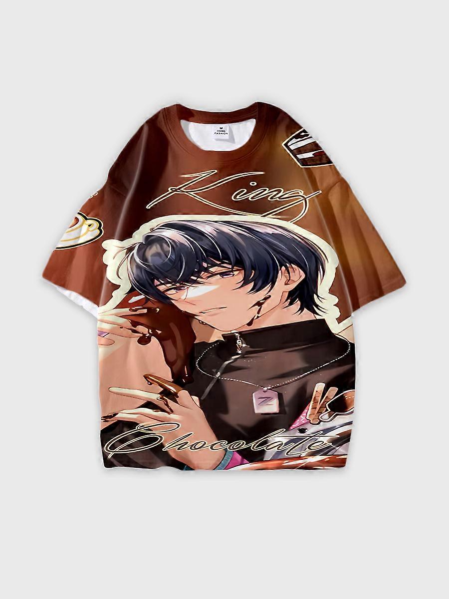 T-shirt round neck Role Pattern loose short sleeve E3498