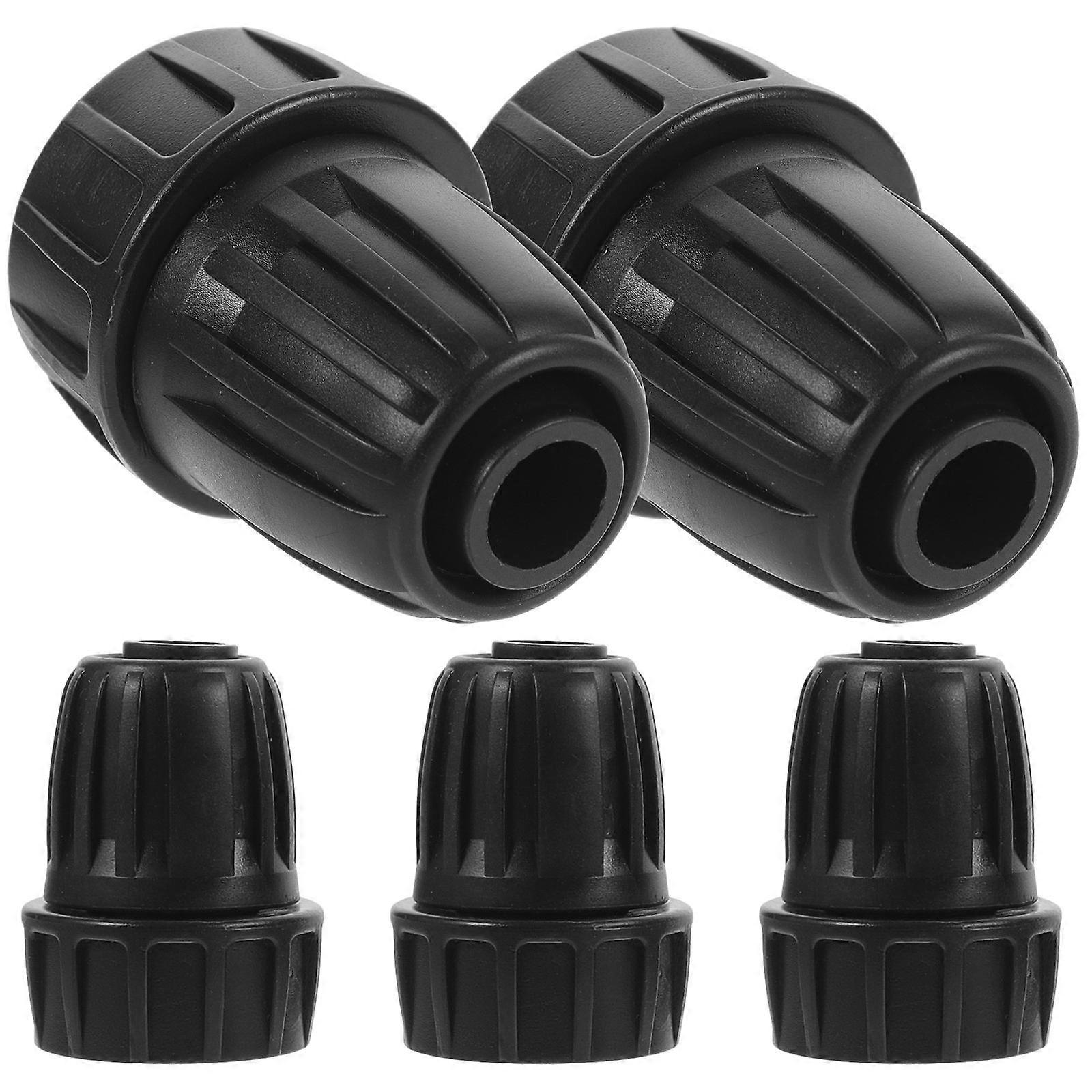 Durable Plastic Garden Hose Connector for Easy Installation Black Fits Various Watering Systems 5 Pieces
