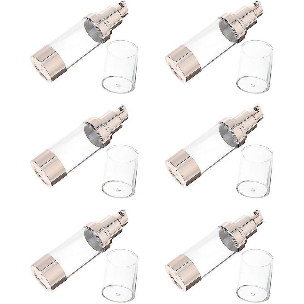 Golden Airless Pump Bottles for Storage Made of Plastic with Premium Quality and Sturdy Design 6pcs