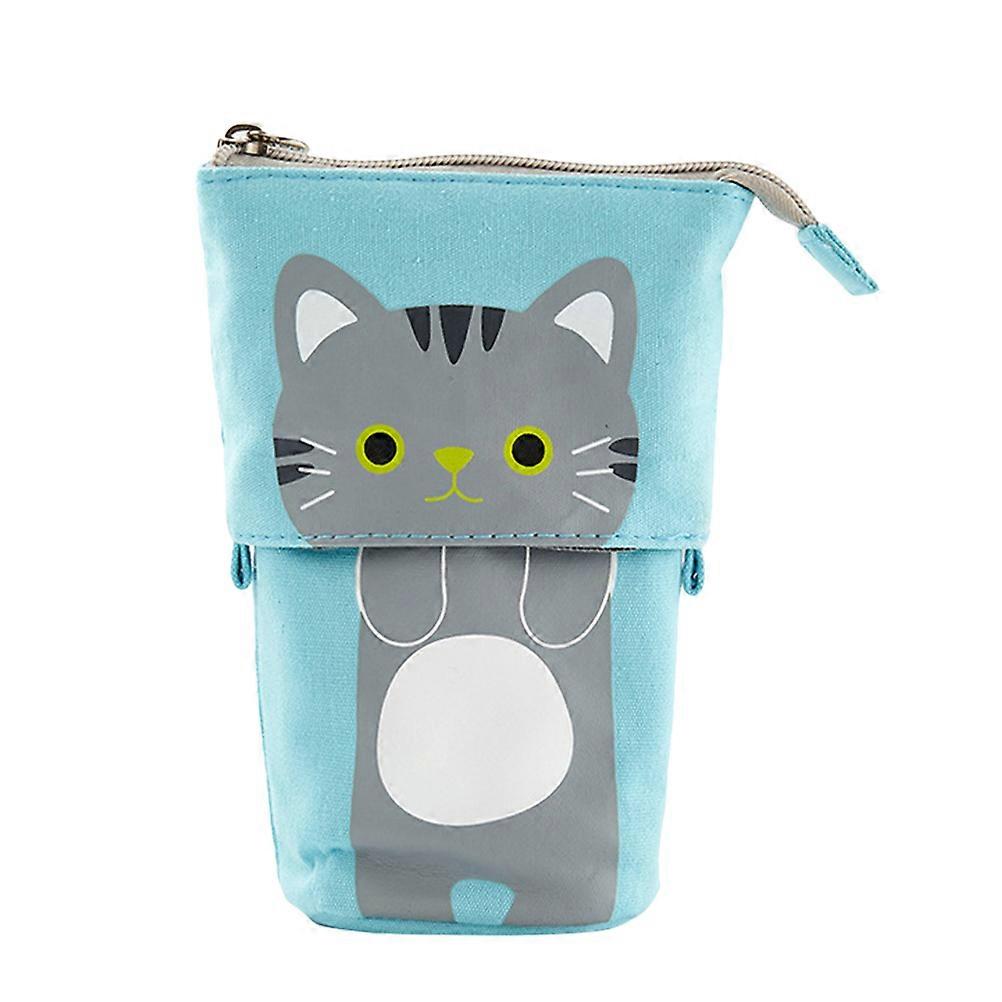 حامل قلم عصري منظم قرطاسية بسيط النمط للمعلمين والزملاء رمادي القط 19.5 * 13 سم 1 قطعة