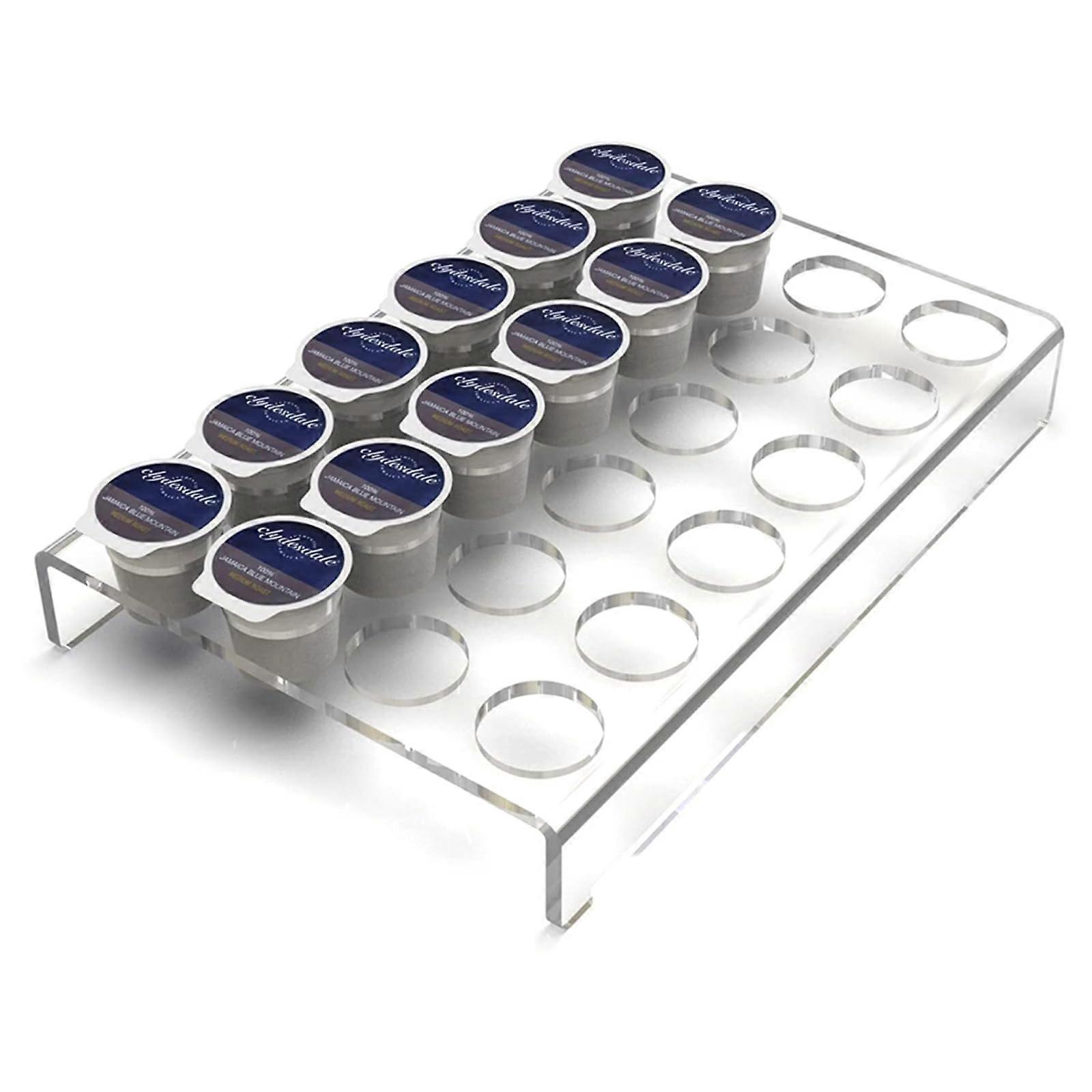 Acrylic Coffee Capsule Display Stand U-Shaped 24 Hole Transparent Coffee Bean Storage Holder