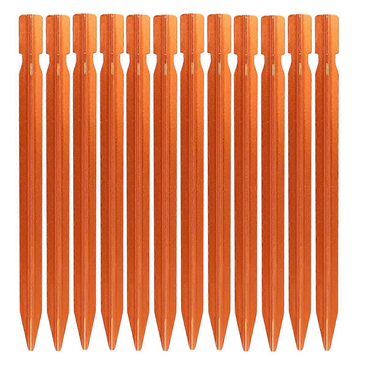 Tent Ground Nail Metal Canopy Awning Stakes Three-Sided Y-Beam Design For Camping Hiking Mountaineering 12Pcs