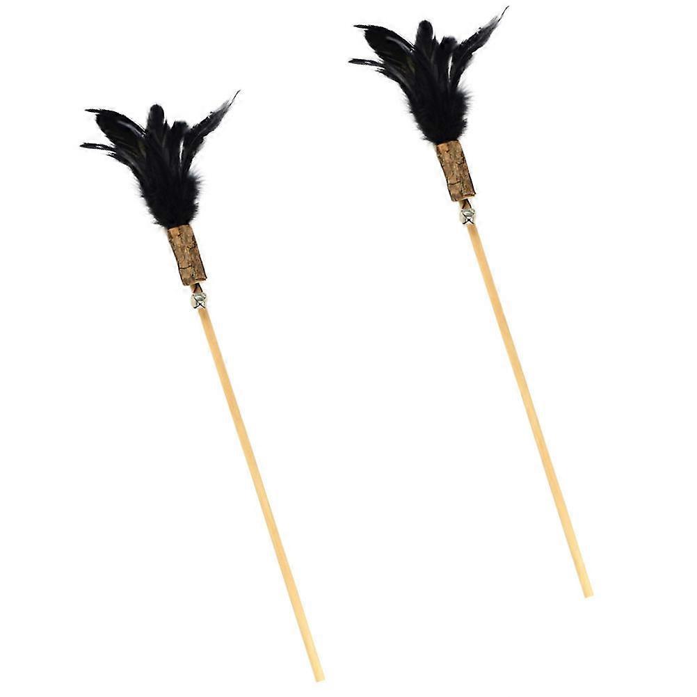 2pcs Cat Pole Wand Interactive Pet Toy Tease Stick