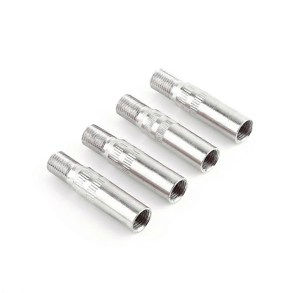 Set of 4 valve extensions, car tyre valve extension adapter, 60 psi, chromeplated brass