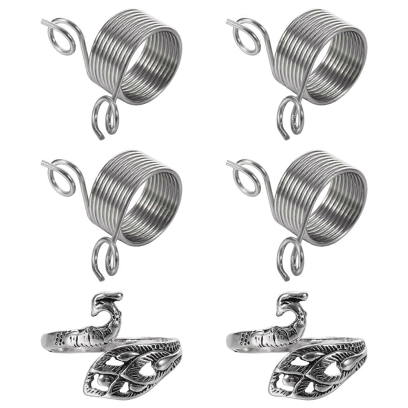 6Pcs Phoenix Shape Knitting Loop Ring Stringer For Yarn Weaving And DIY Crafting By Knitting Hobbyists