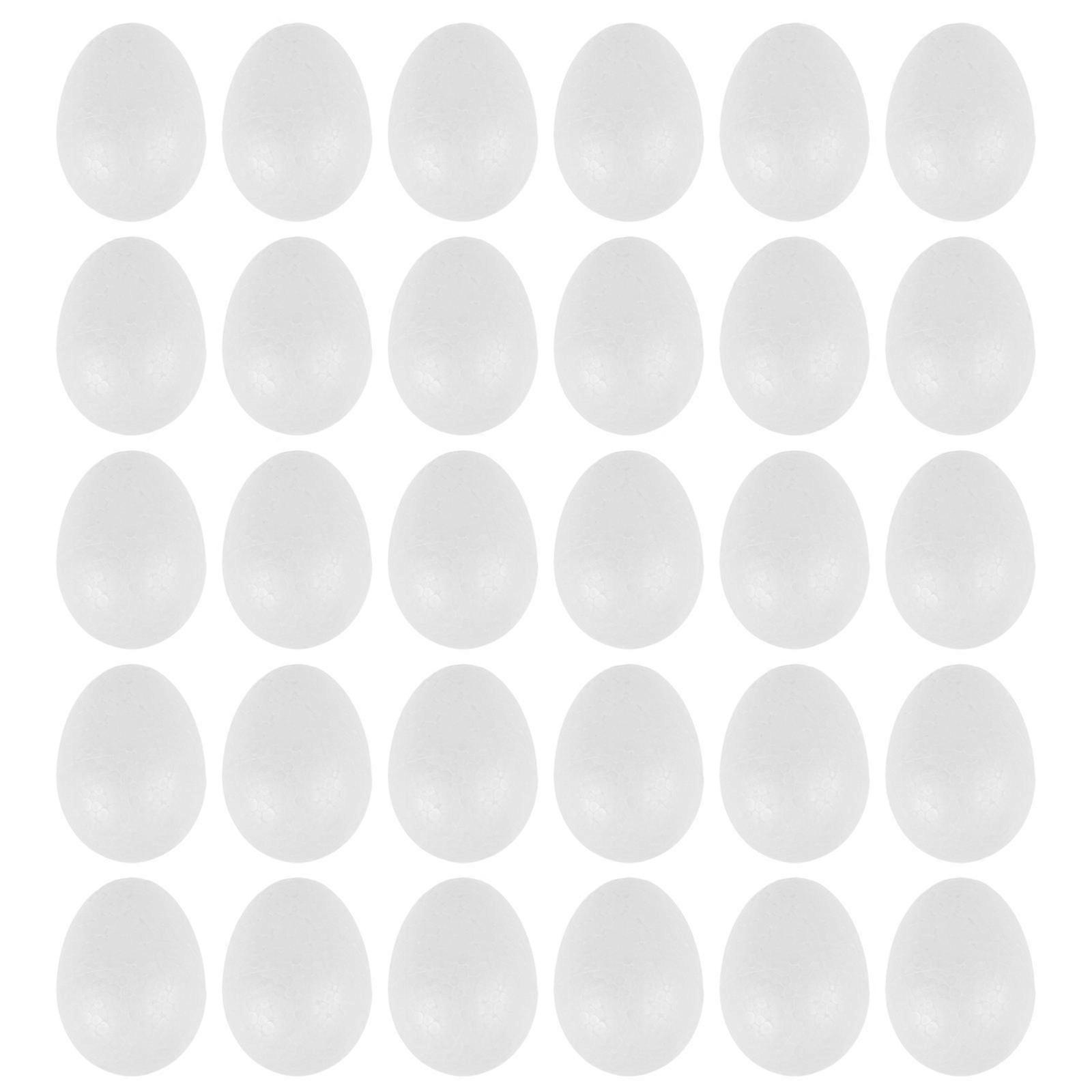 6Cm Blank Polystyrene Egg Model 50Pcs White Foam Eggs For Decorating Easter Holiday Craft Supplies