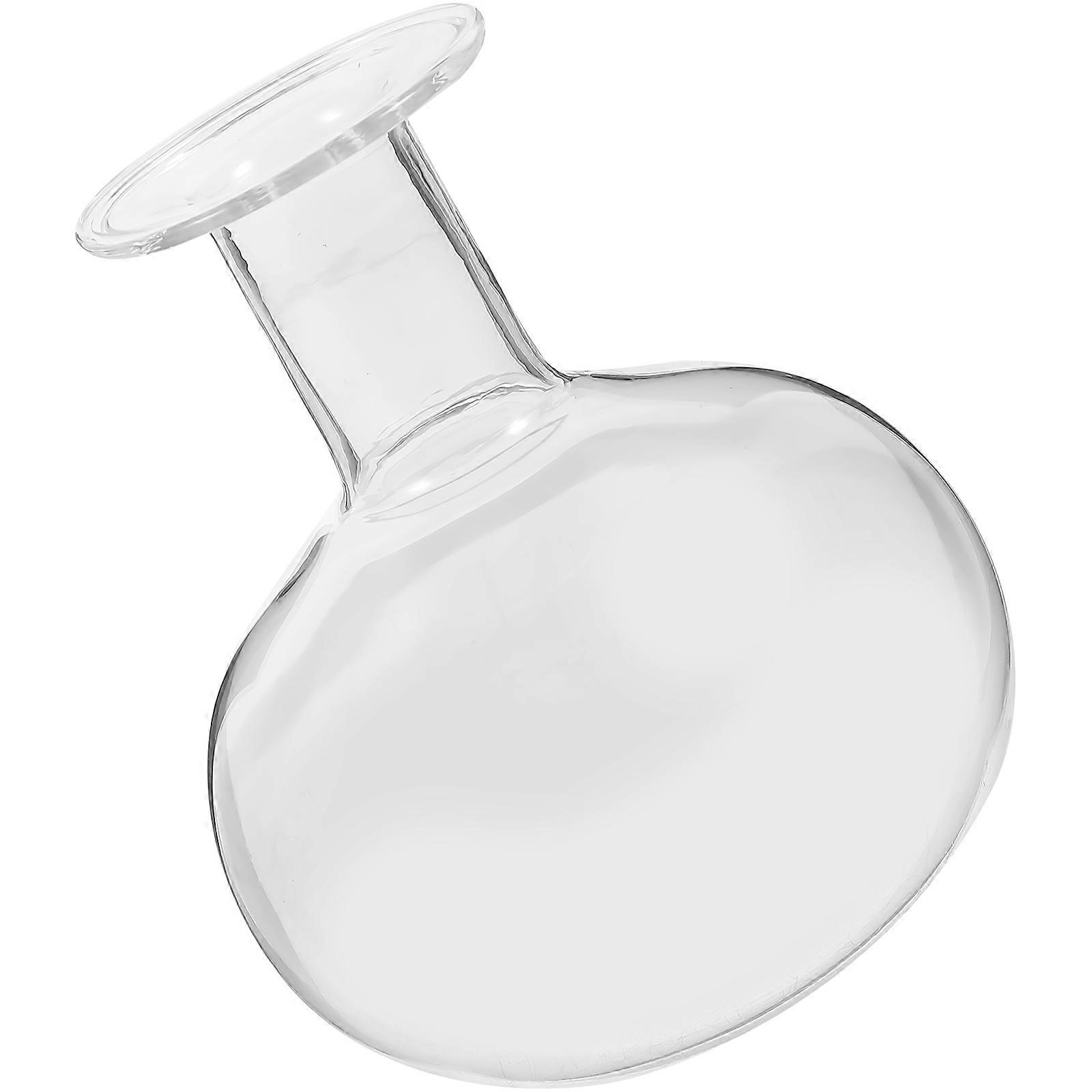 Clear Glass Flower Vase for Hydroponic and Dried Arrangements, Small Round Transparent Water Container for Home, Kitchen, Living Room, or Office