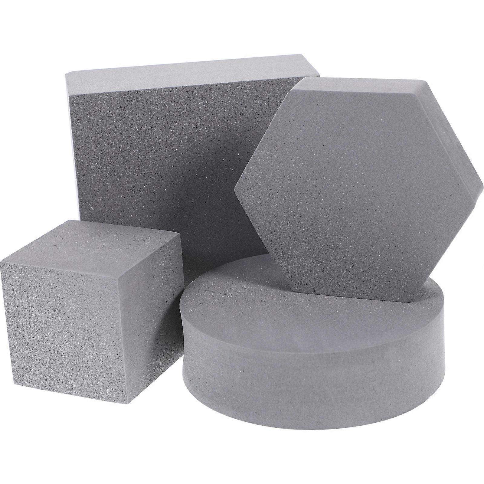 4pcs Geometric Cube Photography Props – Durable Foam Background Blocks for Jewelry, Cosmetics & Makeup – Stylish Grey Design for Versatile Photo