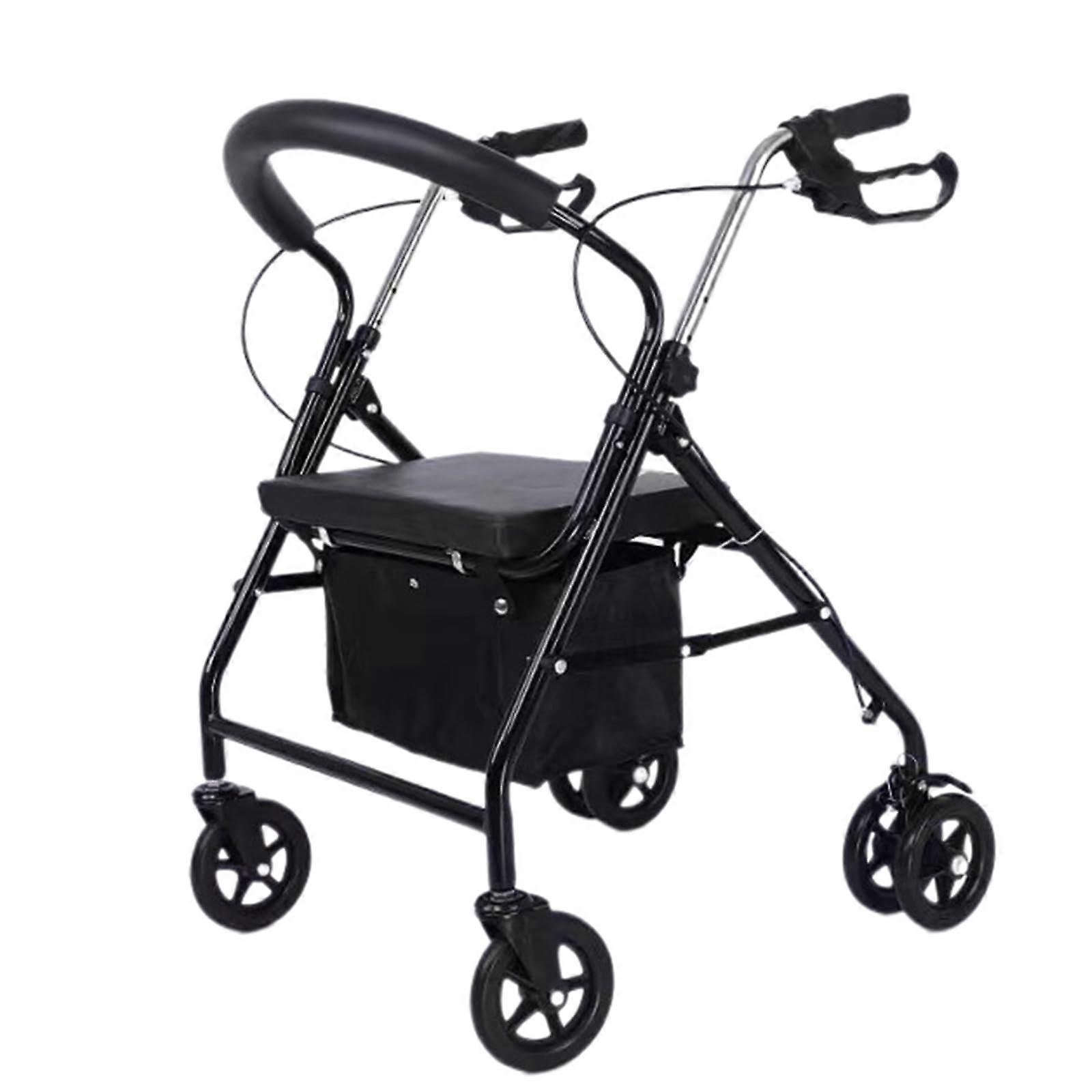 Foldable Senior Rollator with Seat, 15 cm Wheels, and Adjustable Handles for Seniors and Adults, Suitable for All Terrains, A5