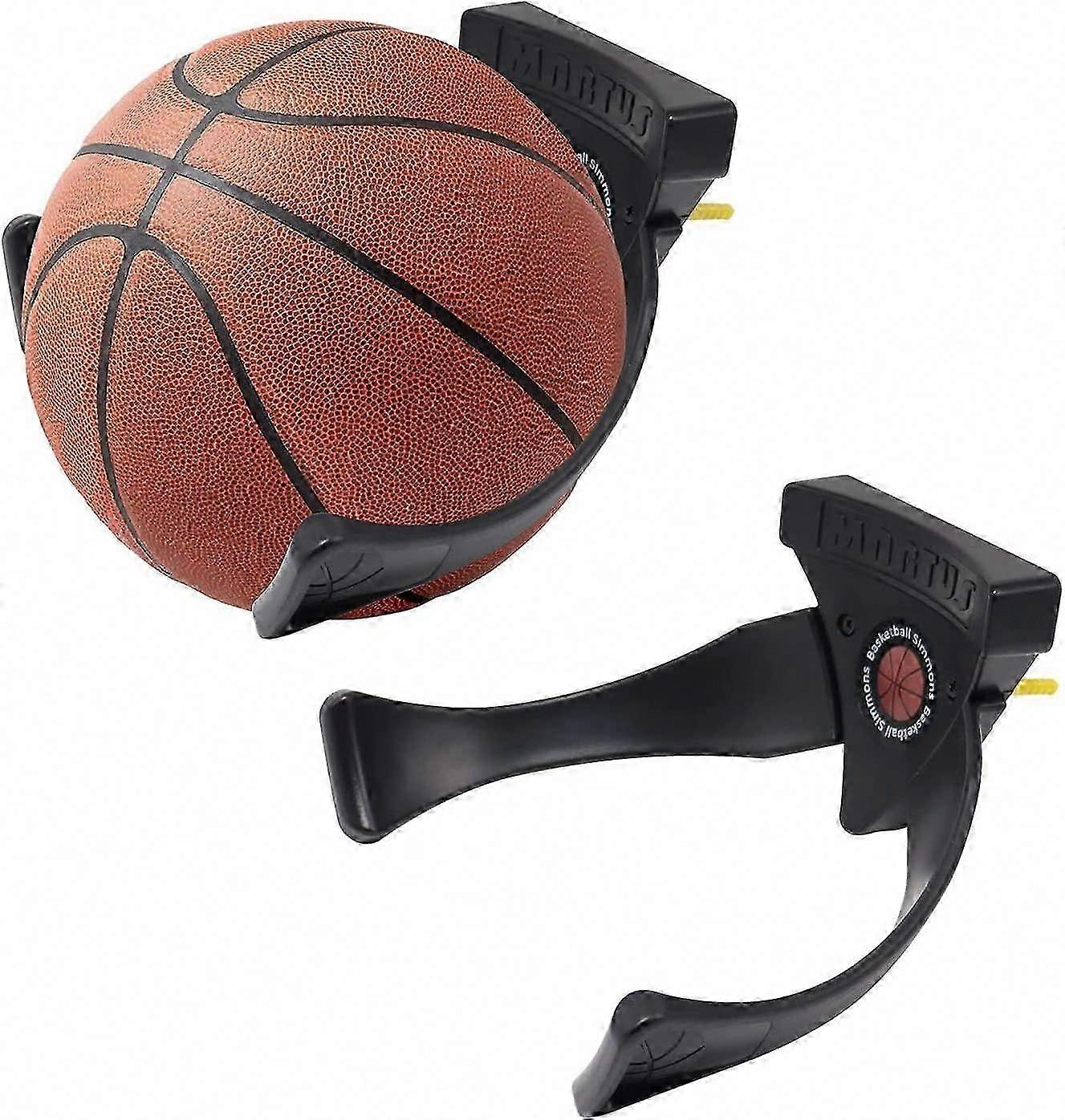 2パックボールホルダーバスケットボールサッカーフットボールバレーボールエクササイズボール収納用壁掛けディスプレイラック