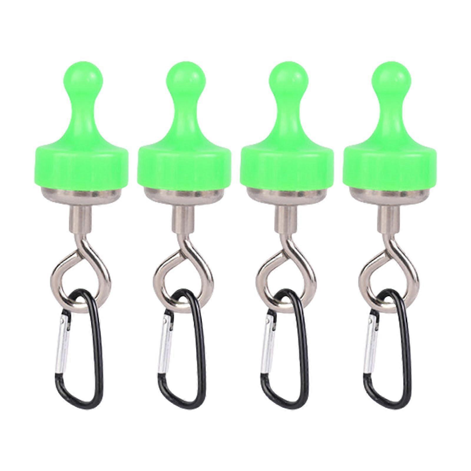 4 Durable Outdoor Clips for Camping - Strong Hooks for Hanging Camp Lights in Emerald Green, Compatible with Roof Windows and Tents