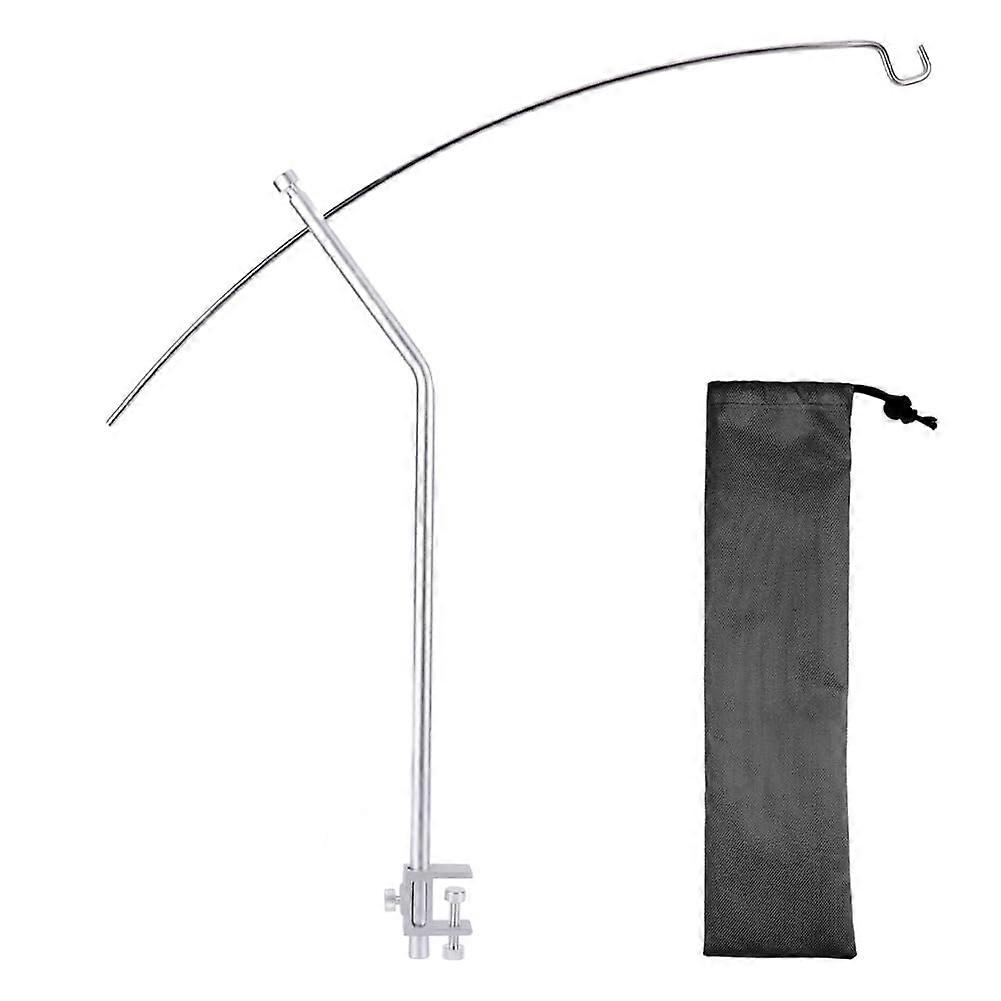 Camping Lamp Hanging Shelf Aluminum Alloy Detachable Lantern Stand Portable Light Hanger For Camping And Hiking Silver