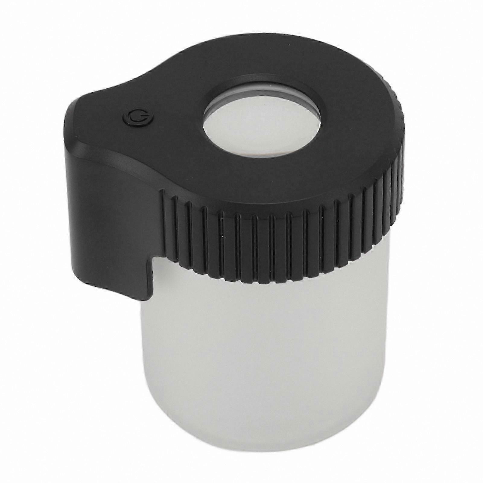 LED Magnifying Viewing Jar with 8X Zoom - Airtight Waterproof Storage for Herbs and Tobacco