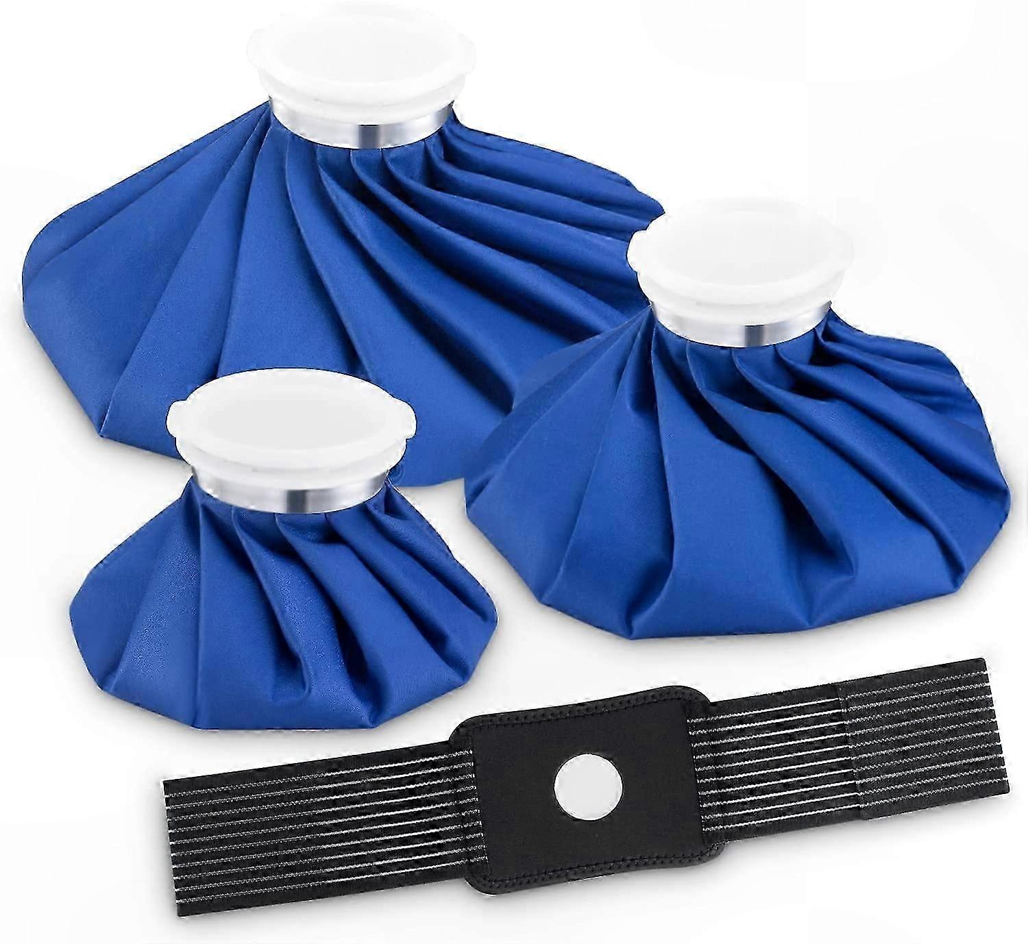 Reusable Ice Packs for Hot & Cold Therapy, 3 Sizes (6"/9"/11"), Includes Elastic Wrap for Pain Relief and Injury Support