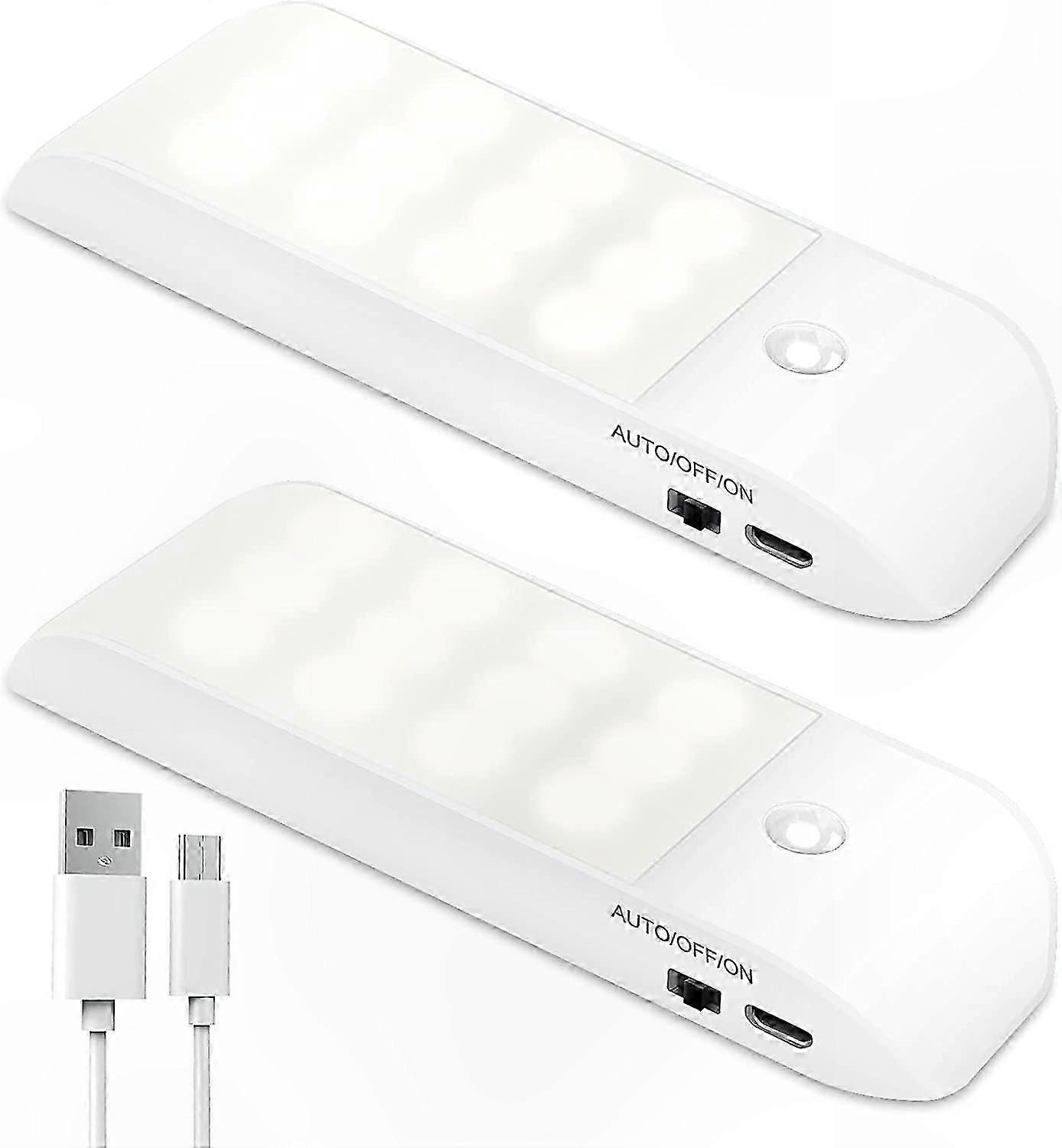 Motion Sensor Night Light, 12-LED Rechargeable USB Lamp, 3 Lighting Modes, Portable Warm White Illumination Solution