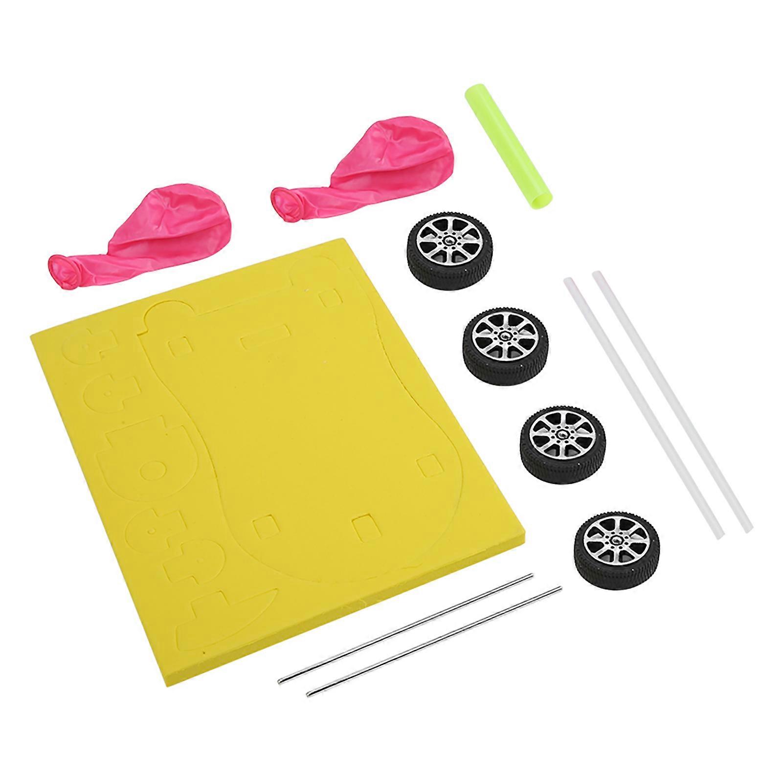 Children Science Experiment Educational DIY Balloon Power Car Model Handmade Assembling Toy