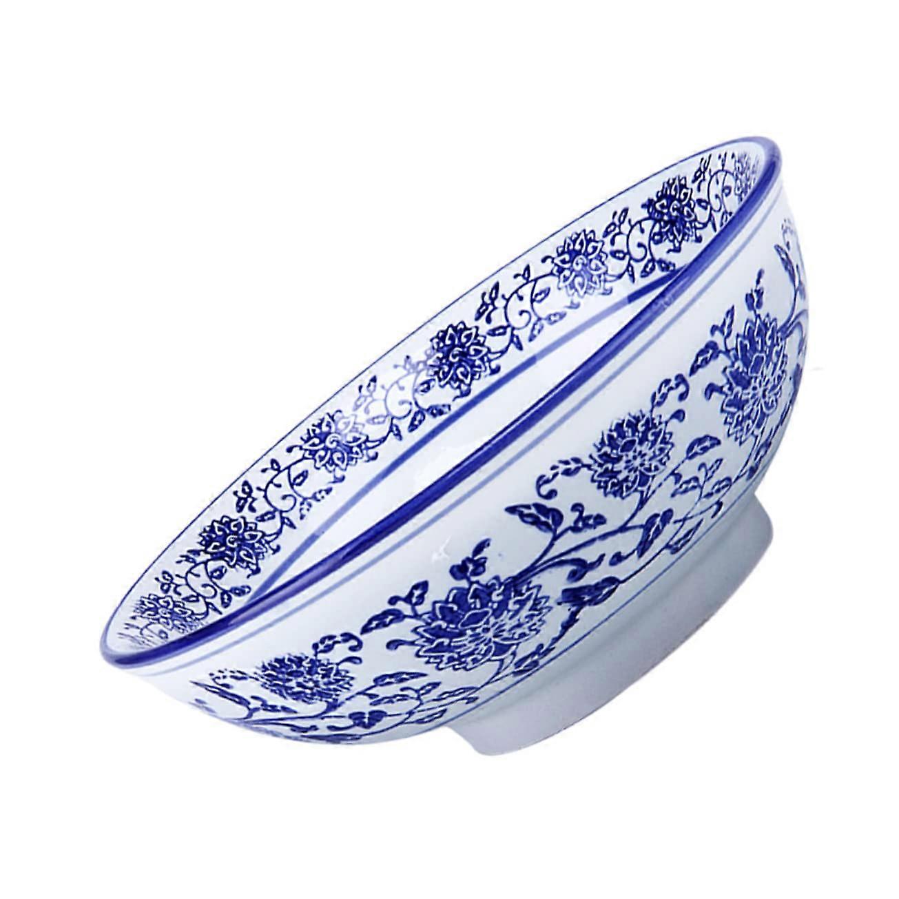 Ceramic Bowl Ramen, Soup And Pasta Bowl With Lid, Extra Large Blue 21x21 Cm