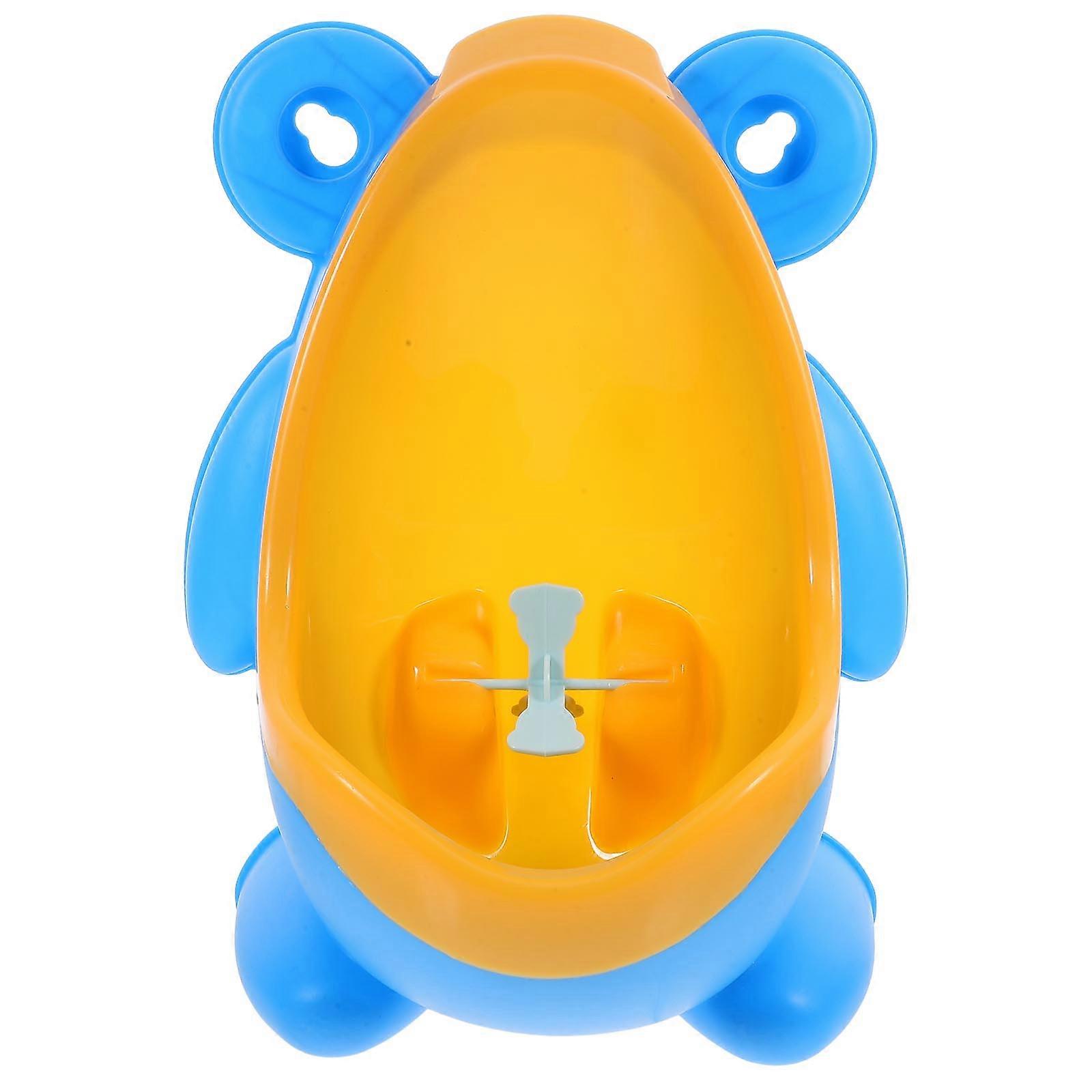 Blue Children's Cartoon Urinal Trainer with Rotating Windmill for Boys Made of Durable PP Material