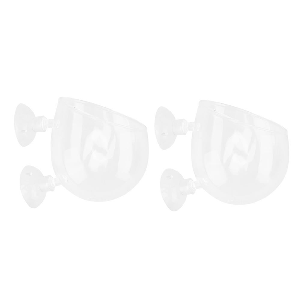 Glass Aquatic Plant Pot with Suction Cups for Aquarium Use 2 Pcs