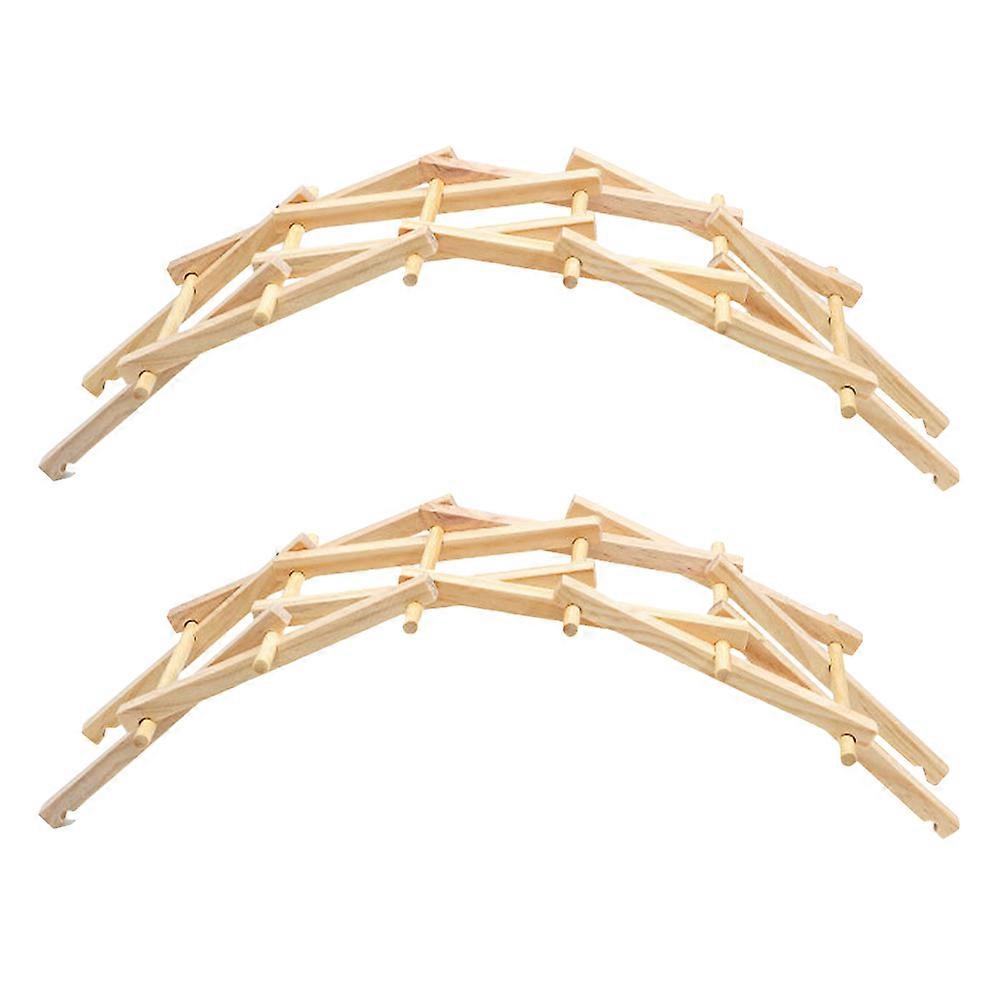 Wood Arch Bridge Craft Toy Activity Khaki Material Physics Learning 2 Sets