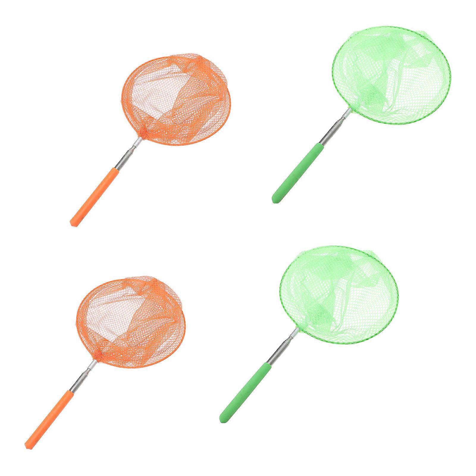 Insect Catching Net Retractable for Kids Exploring Nature with Stainless Steel and Net Cloth 4 Pieces