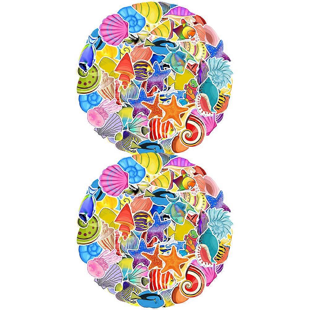 Vinyl Sea Stickers for Kids Family Customizing Objects Assorted Color Decorative 2 Sets