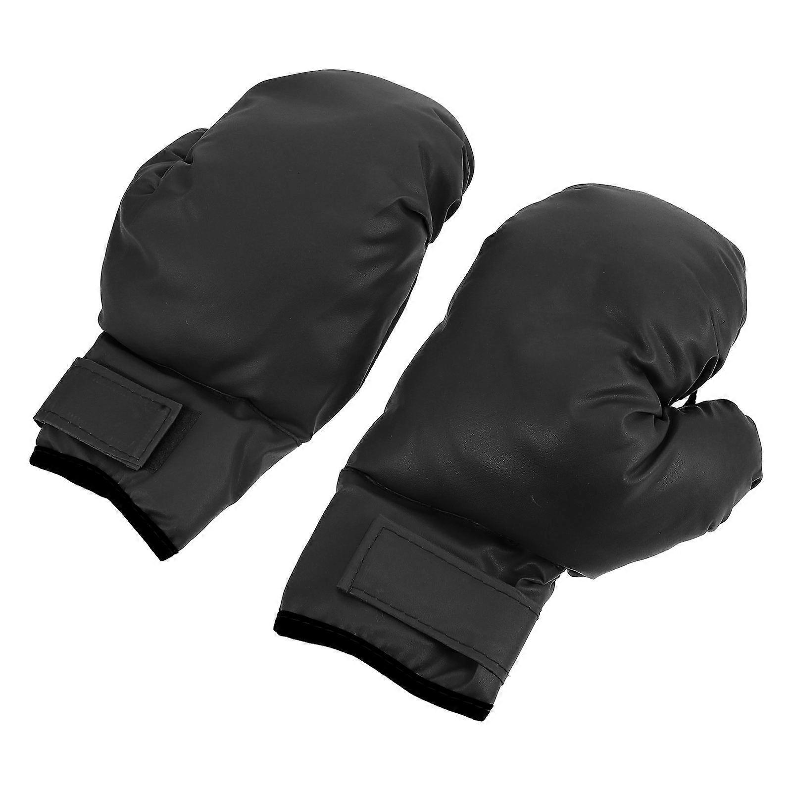 כפפות אגרוף תאילנדיות נושמות כפפות אימון מקצועיות לקרב 30X17 ס"מ שחור נגד קרעים 1 זוג