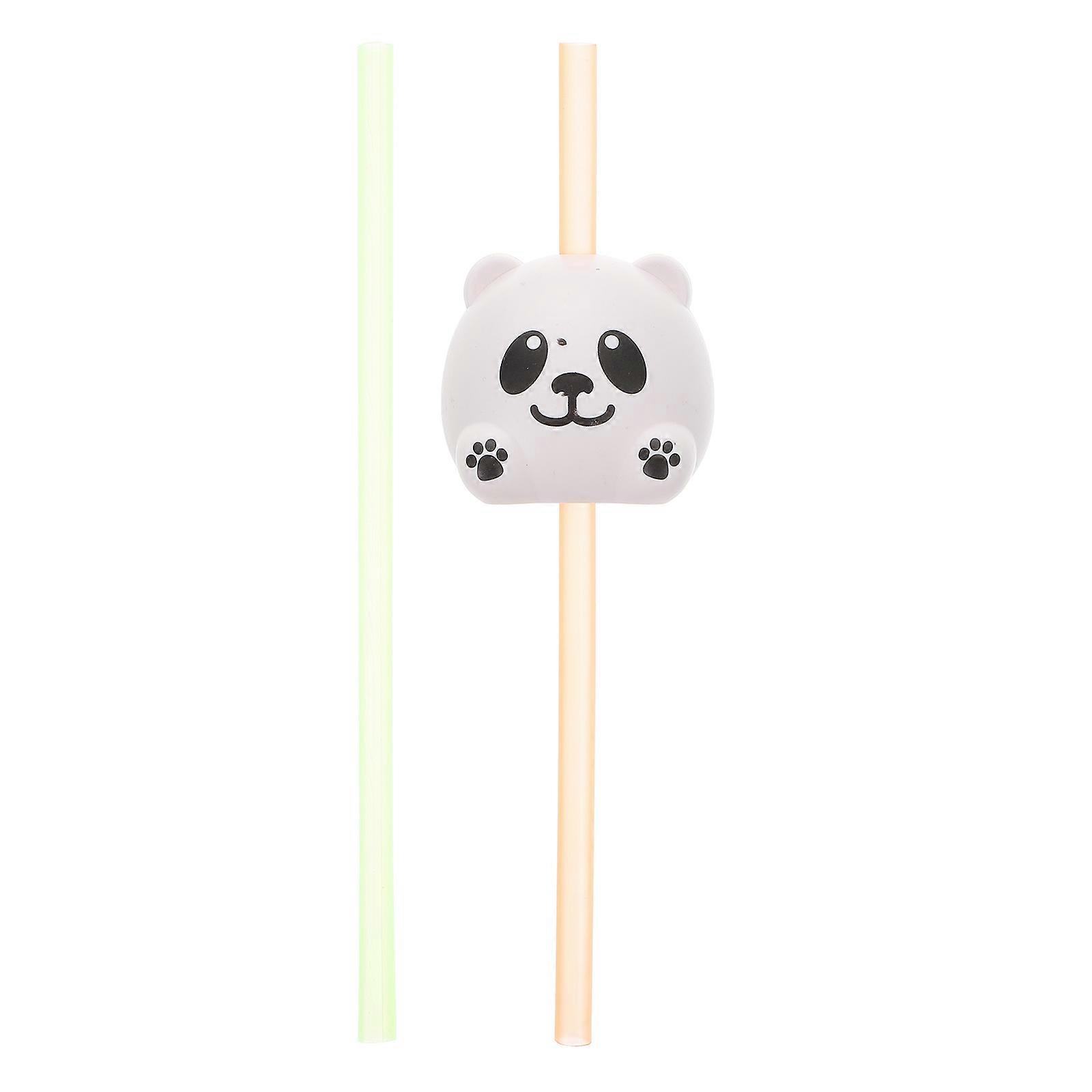Reusable Sound Effect Drinking Straws For Kids With Fun Panda Shape Suitable For Playtime Available In 1 Set