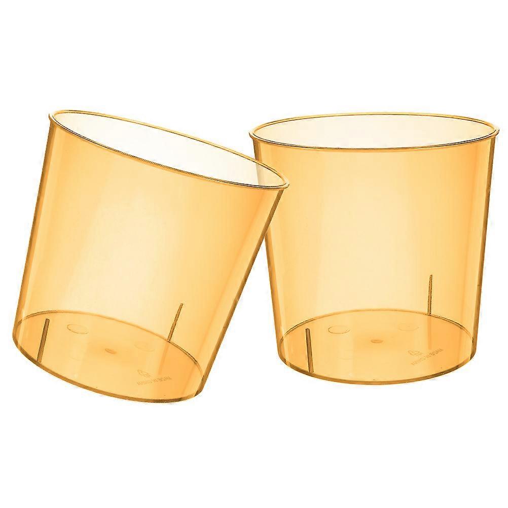 2pcs Clear Trash Can Kitchen Waste Bin Basket Containers Pet Orange