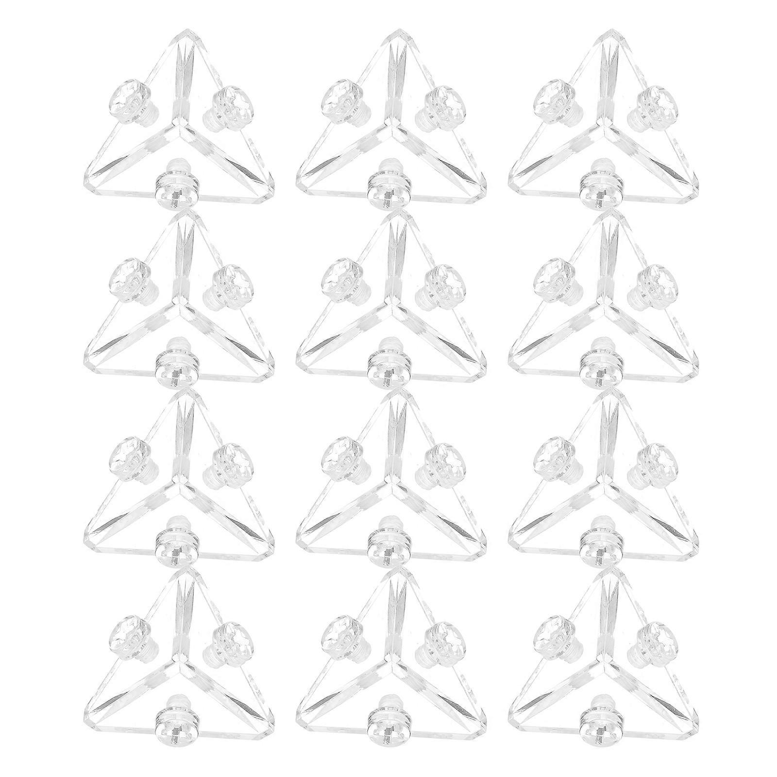12Pcs Transparent Triangular Acrylic Corner Brackets For Cabinet Secure Connection Perfect For Retailers Collectors