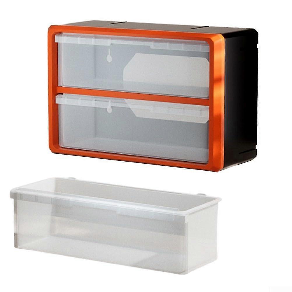Tool Storage Solution with Wall Mount Orange Compact Organized Plastic Tool Holder for Workshop and Garage