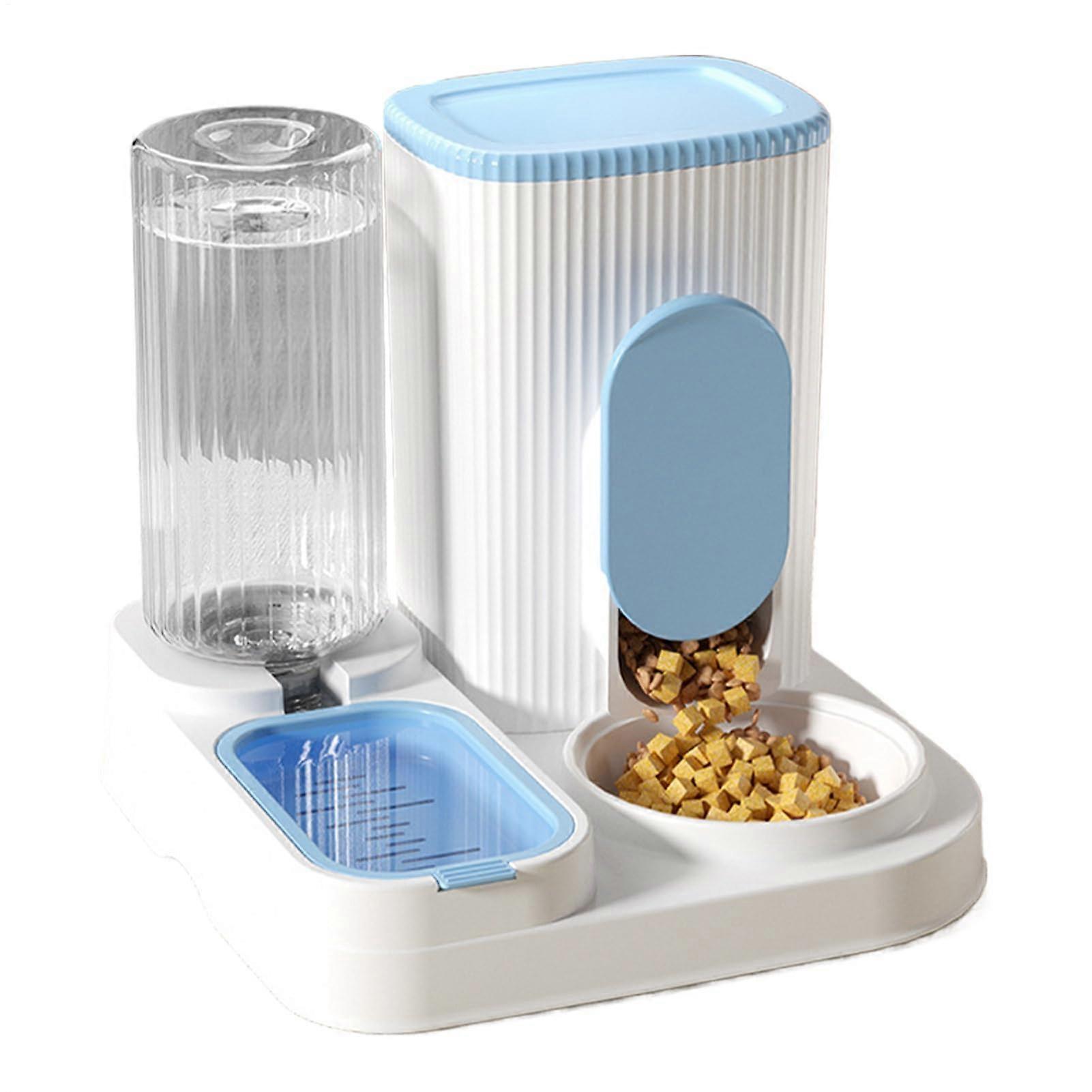 Automatic Cat Feeder For Cats And Dogs With 2-In-1 Food And Water Bowl Large Capacity Blue