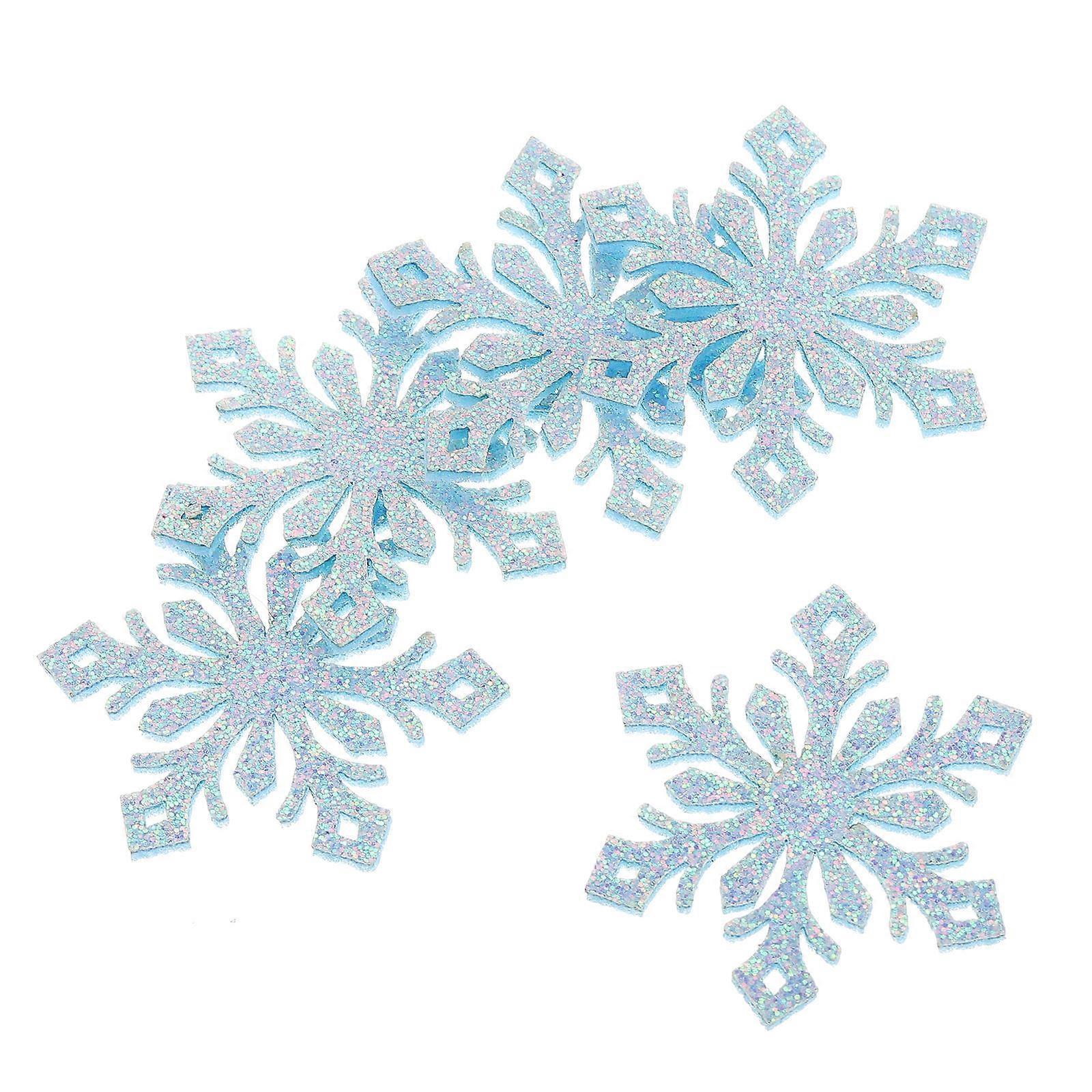 Flocon de neige Patchs décoratifs 30Pcs Accessoires de réparation de vêtements pour les projets d’art de bricolage en tissu de couleur bleue