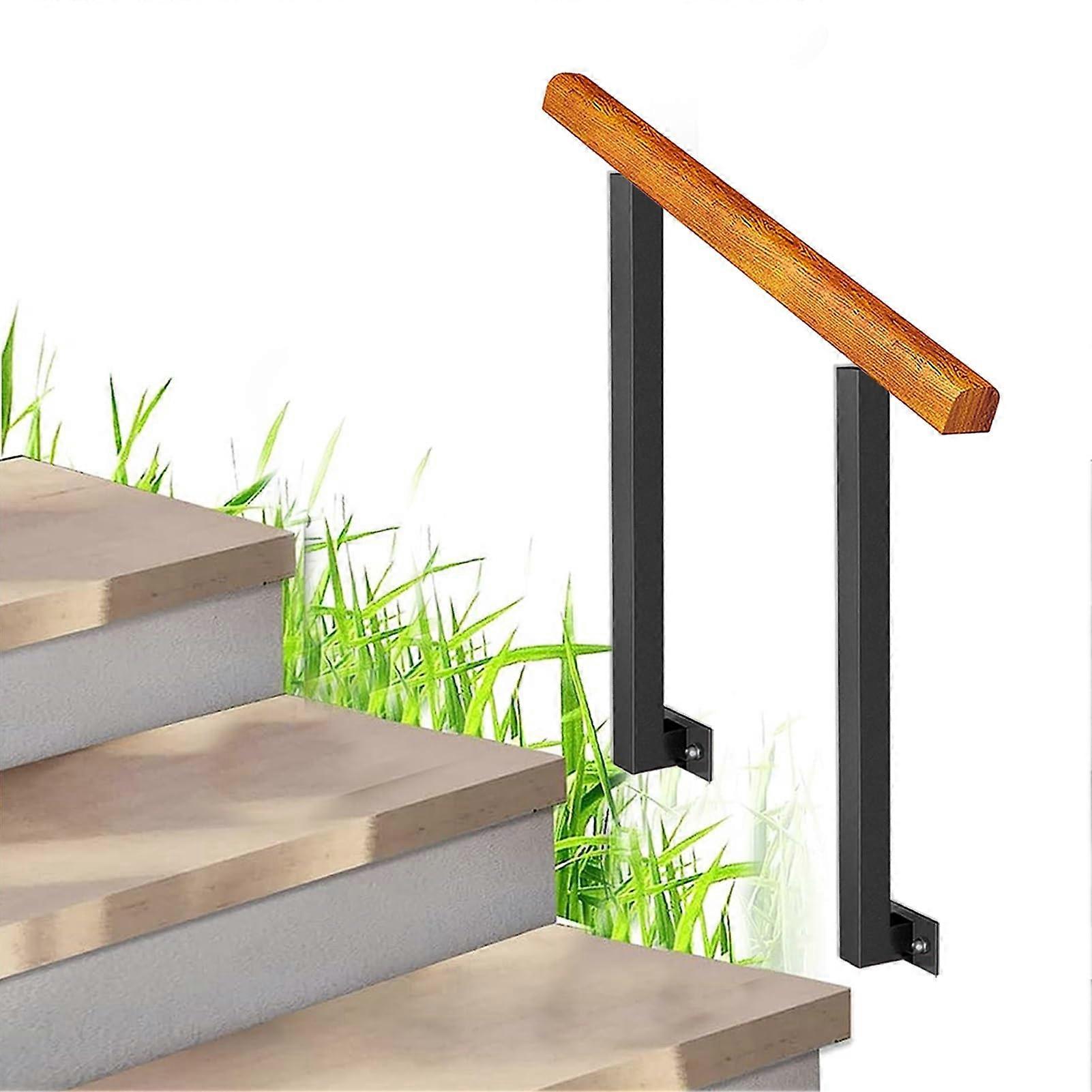 Outdoor Metal Wrought Iron Railings for 1-4 Steps Garden Veranda Stairs with Safety Handrail 95 cm Height Size 110 cm