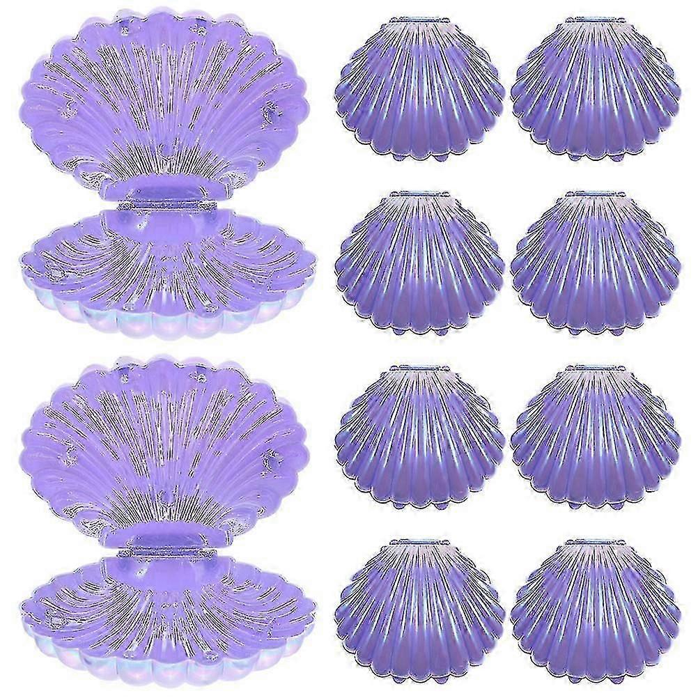 30Pcs Seashell Candy Cases Small Gift Container Plastic Sea Shell Candy Holder Jewelry Case
