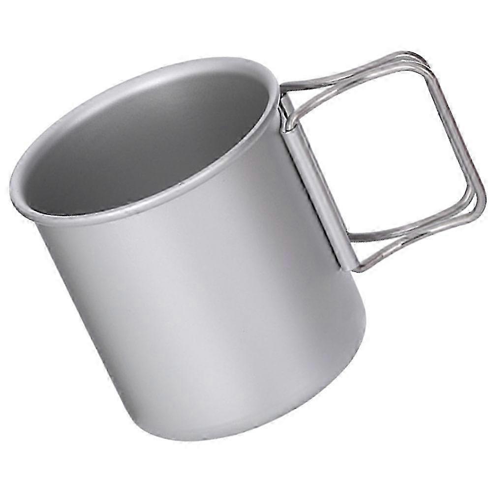 Drinking Cup With Folding Handle Picnic Cooking Pot Easy to Clean 1Pcs8X8X7.5CMSilver SZRH A-D