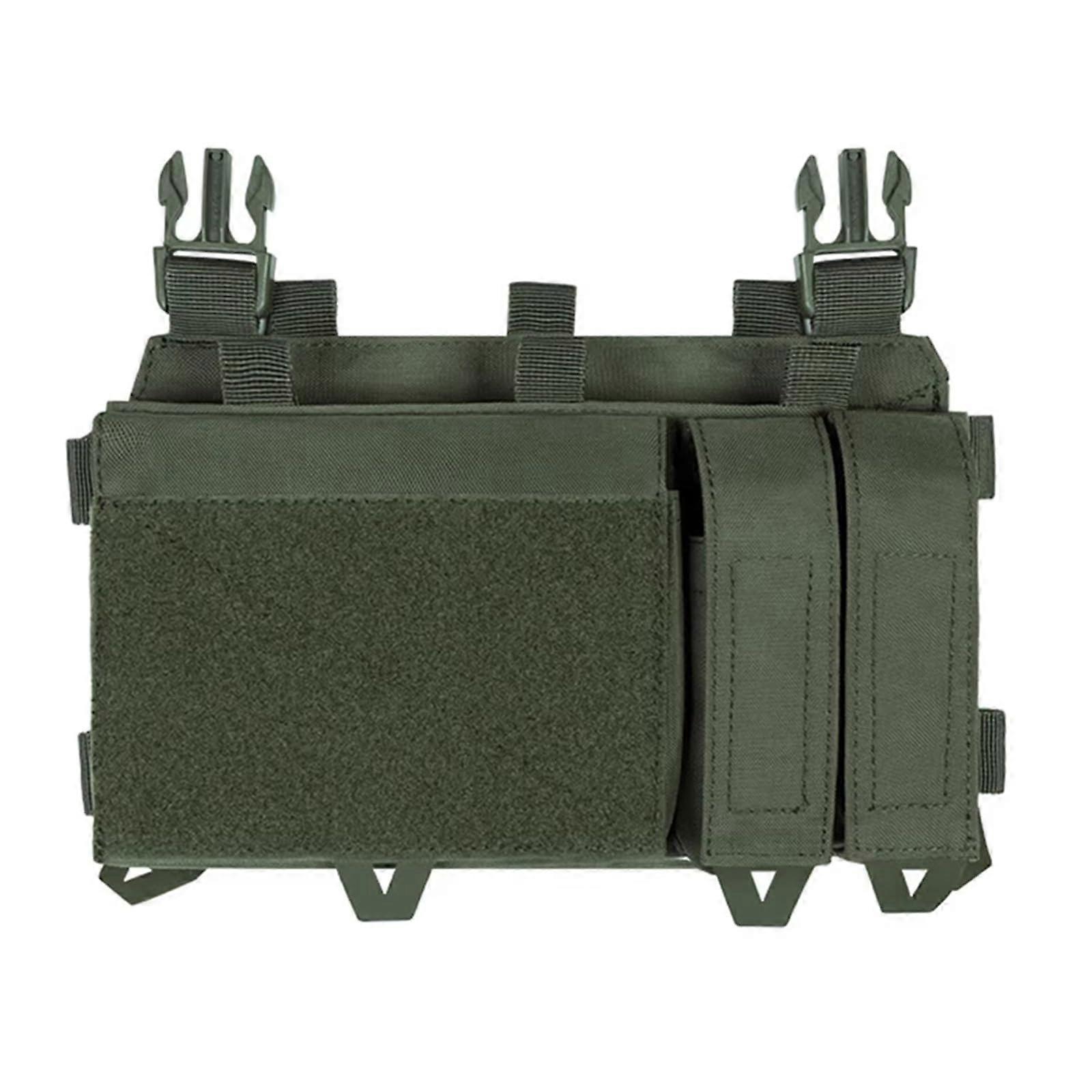 Tactical Hunting Triple Mag Pouch Buckle Plate Carrier MOLLE Compatible For Outdoor Training Vest OD Airsoft Paintball Gear